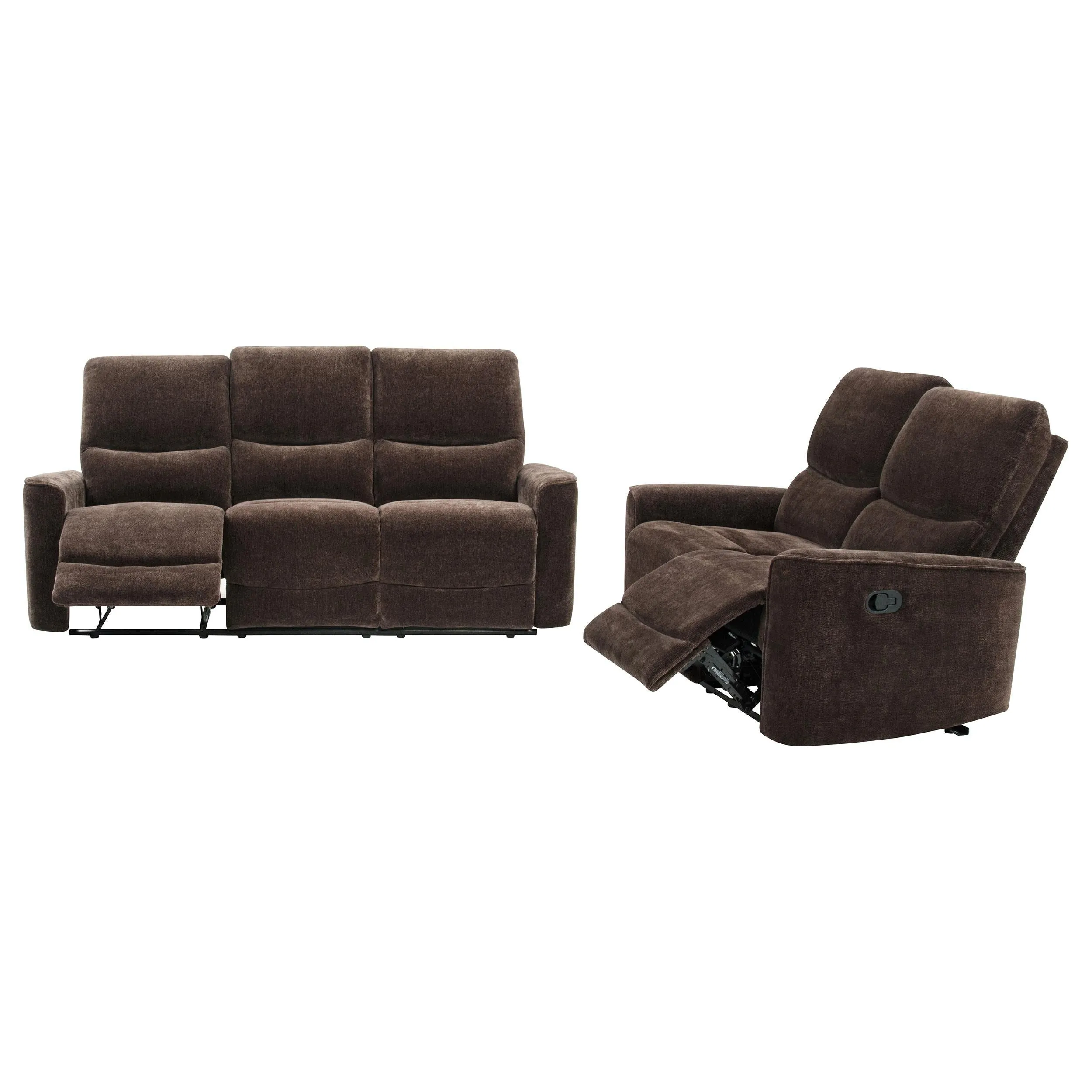 Navarro Dark Brown 2-Piece Upholstered Reclining Sofa Set - Image 2