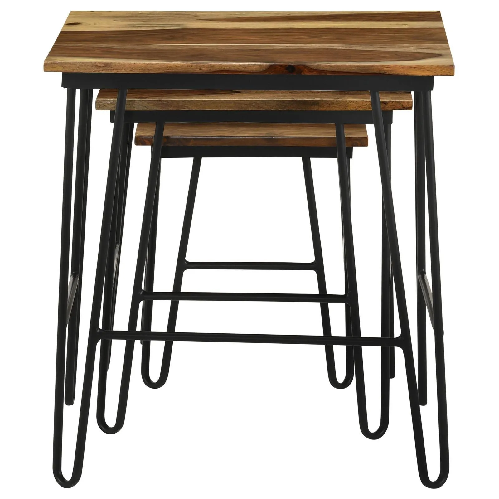 Nayeli Natural and Black 3-Piece Nesting Table with Hairpin Legs - Image 6