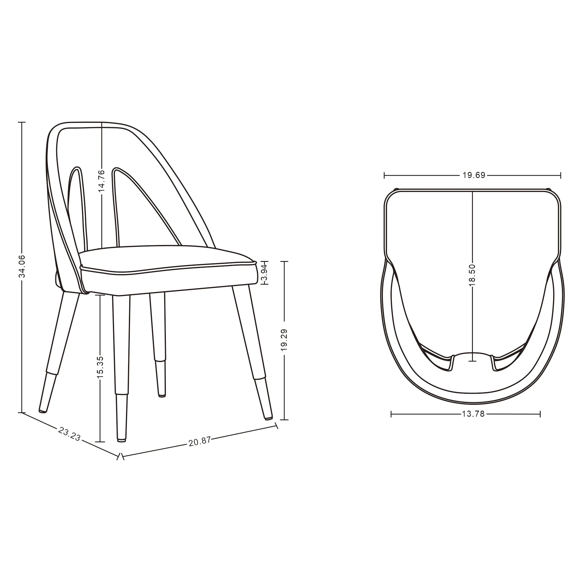 Neda Dining Chair in Grey (set of 2) - Image 3