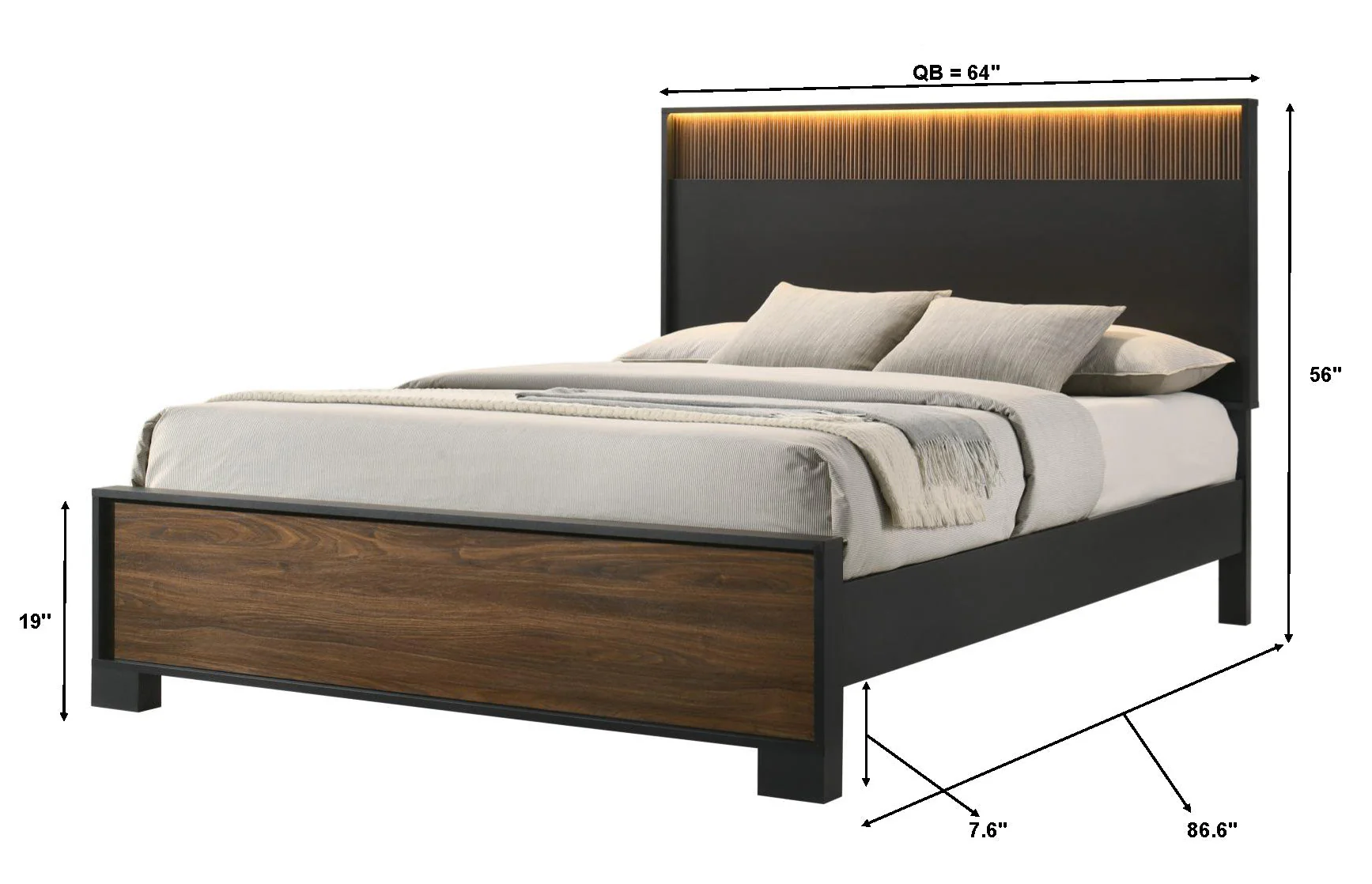 Nemy Brown/Black Queen Bed - Image 3