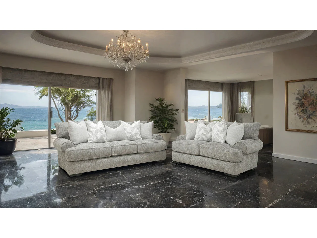 Nerone Gray Loveseat - Image 2