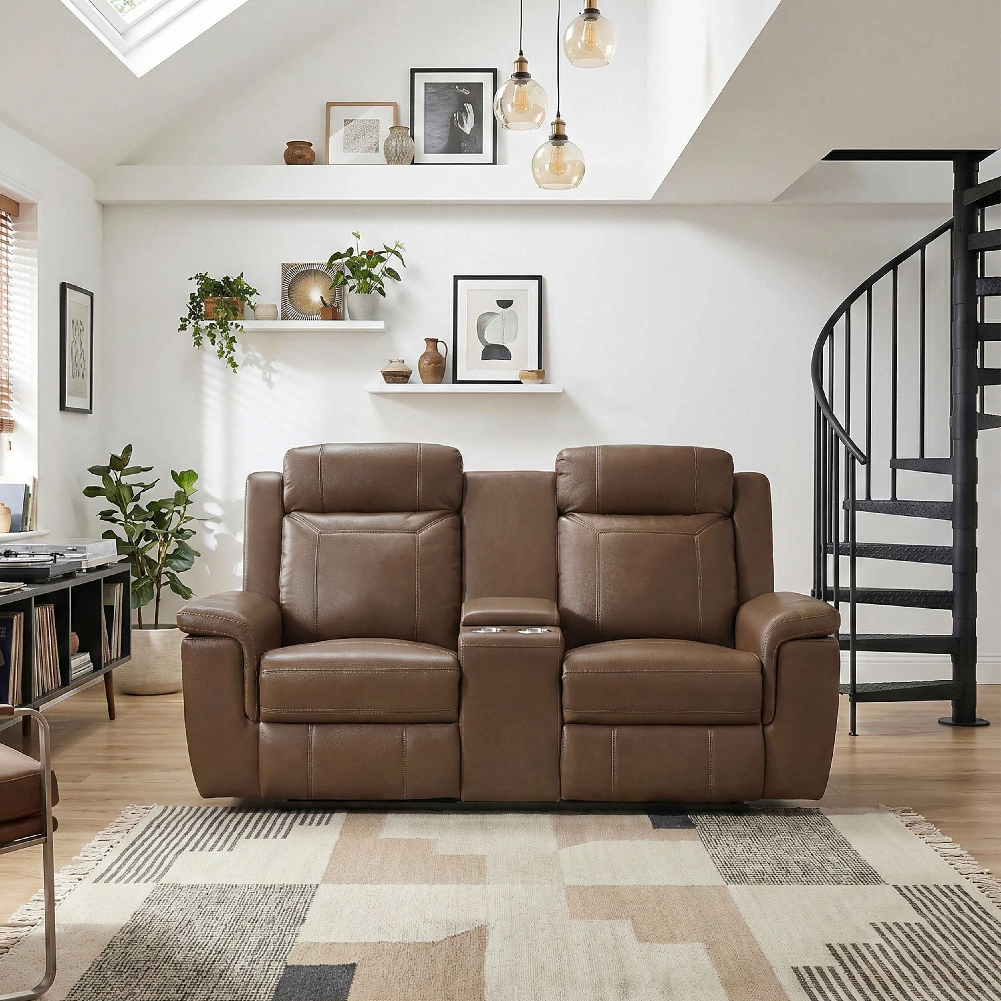 Nest Camel Double Reclining Loveseat with Center Console - Image 11