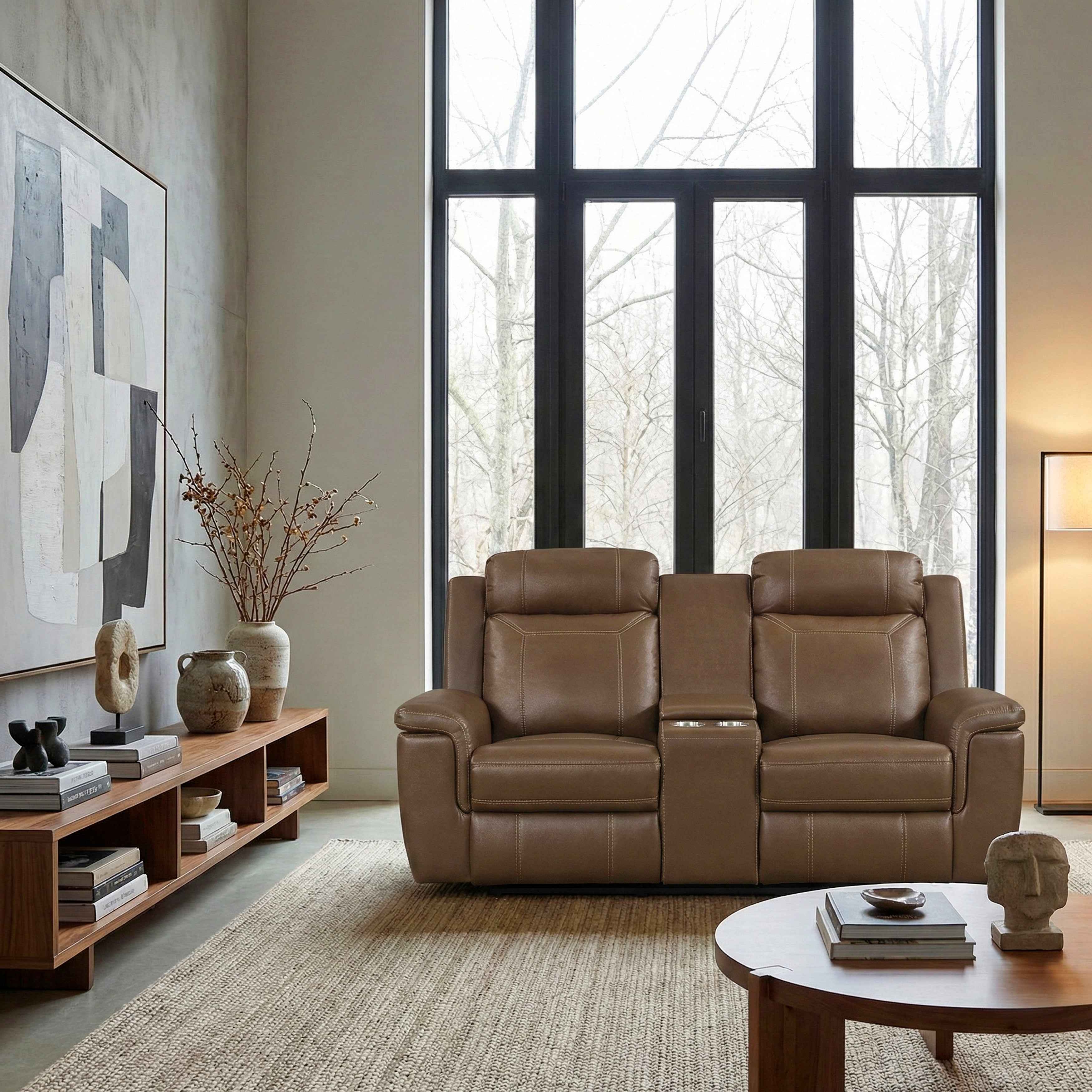 Nest Camel Double Reclining Loveseat with Center Console - Image 12