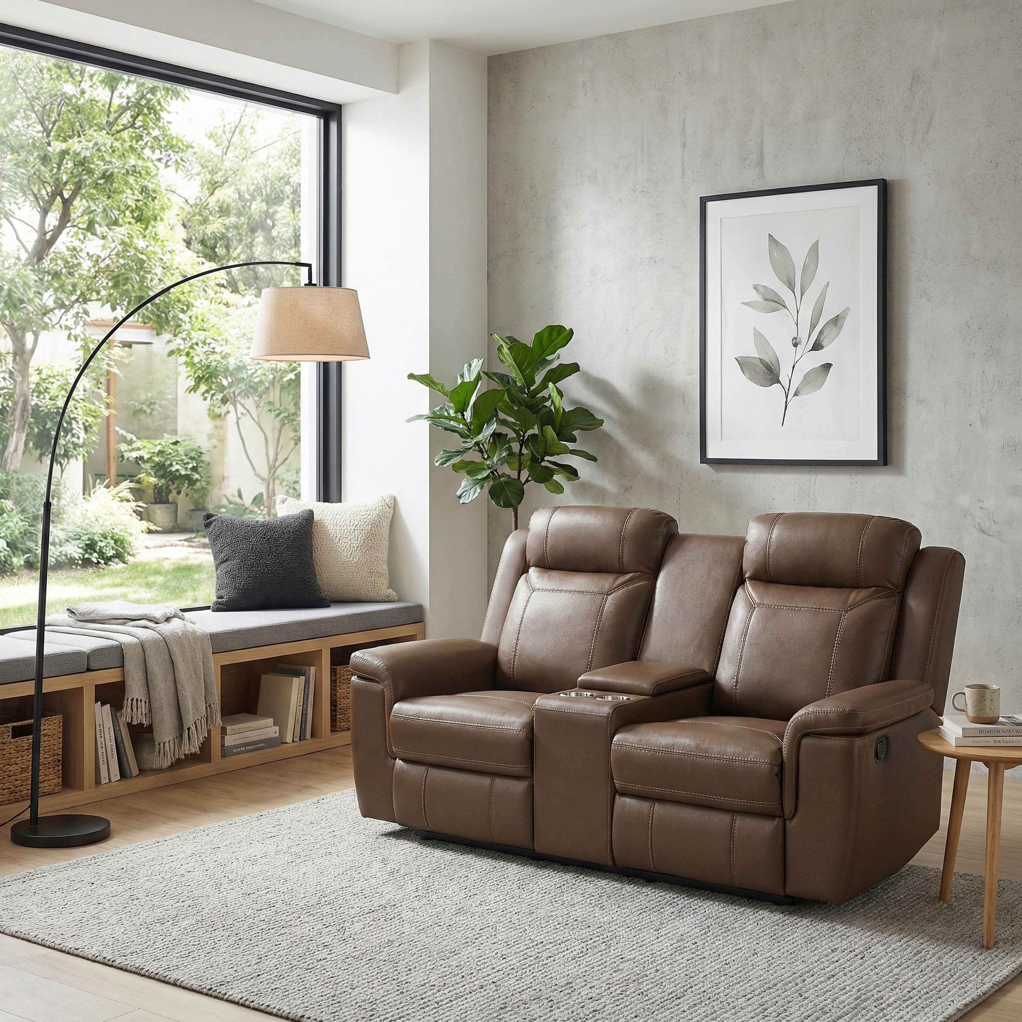 Nest Camel Double Reclining Loveseat with Center Console - Image 13