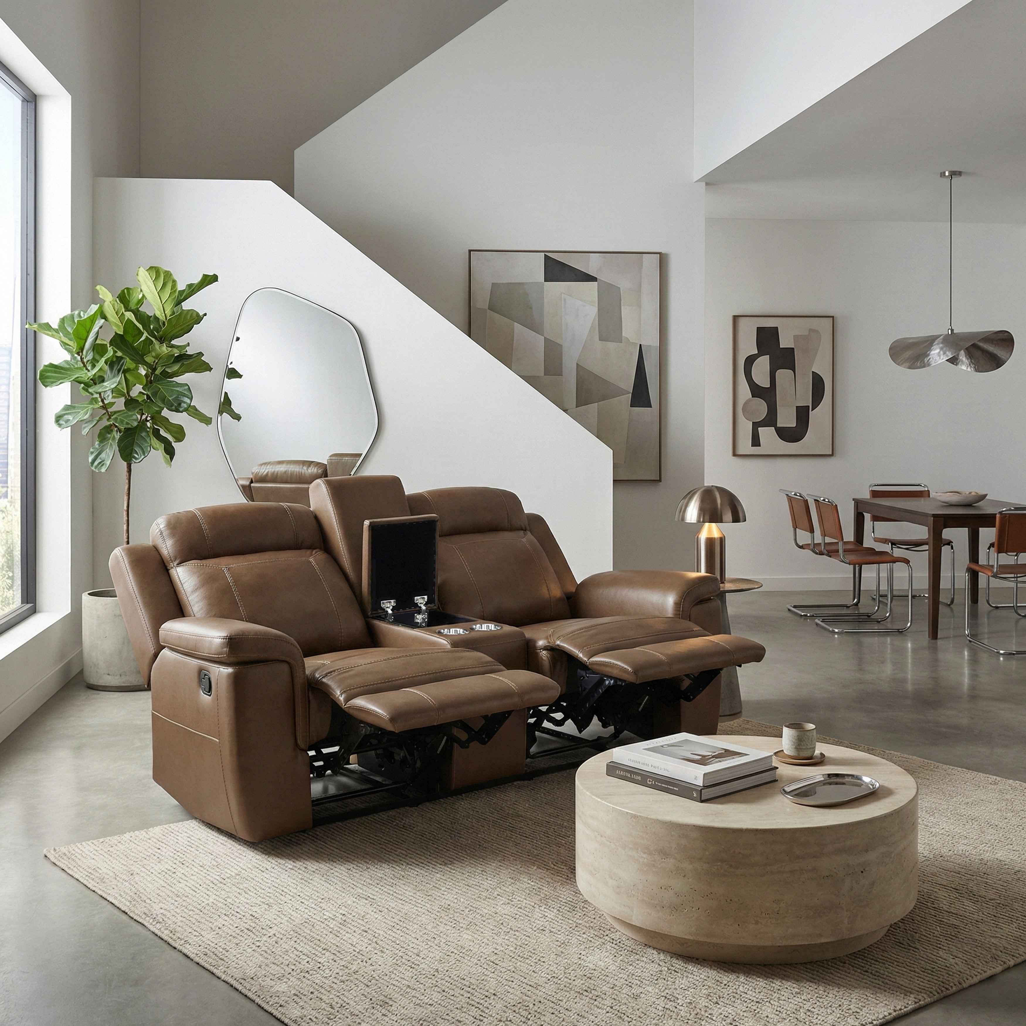 Nest Camel Double Reclining Loveseat with Center Console - Image 14