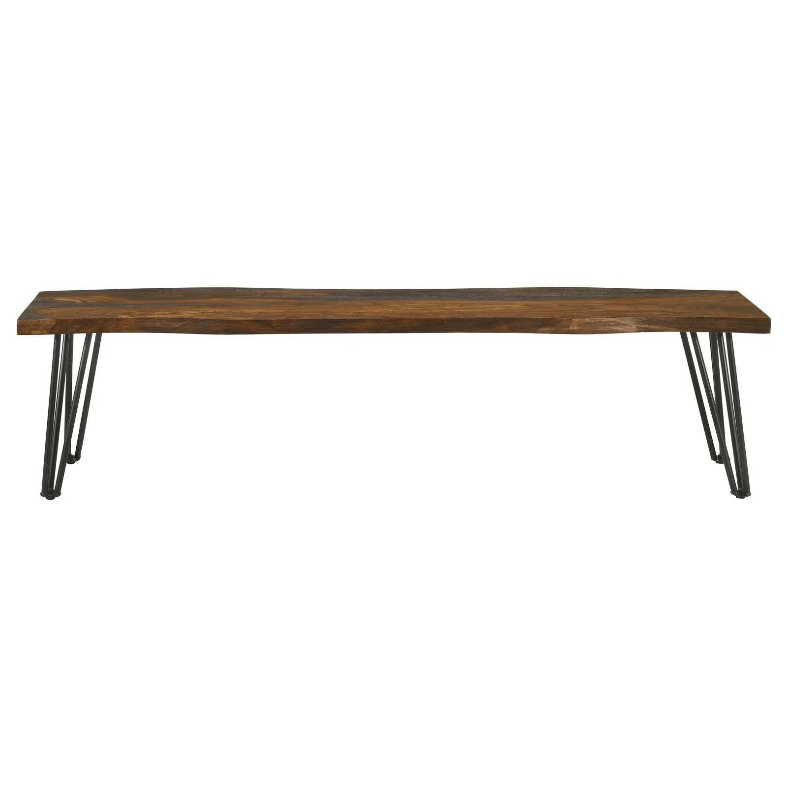 Neve Sheesham Gray/Gunmetal Live-edge Dining Bench with Hairpin Legs - Image 3