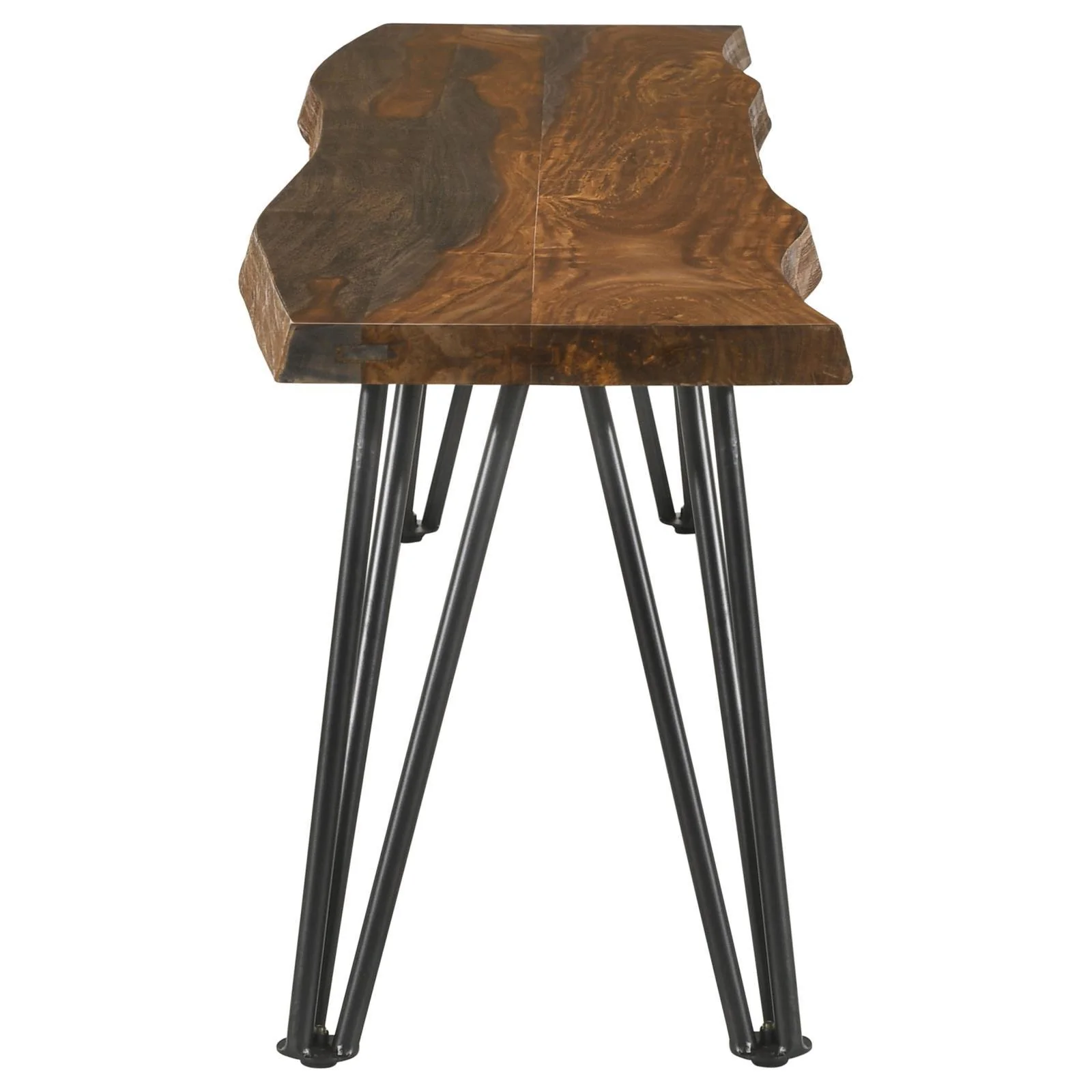 Neve Sheesham Gray/Gunmetal Live-edge Dining Bench with Hairpin Legs - Image 4