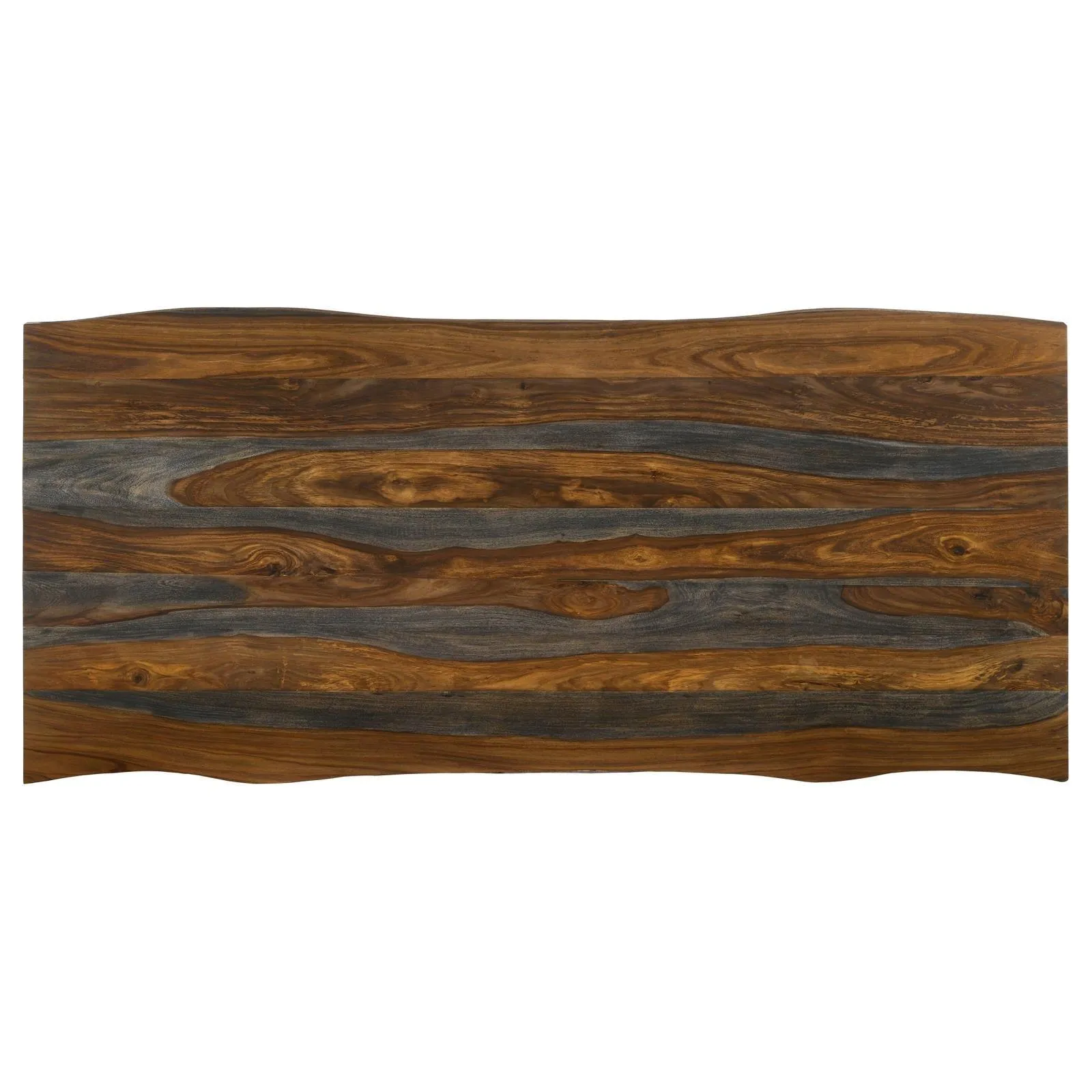 Neve Sheesham Gray/Gunmetal Live-edge Dining Table with Hairpin Legs - Image 4