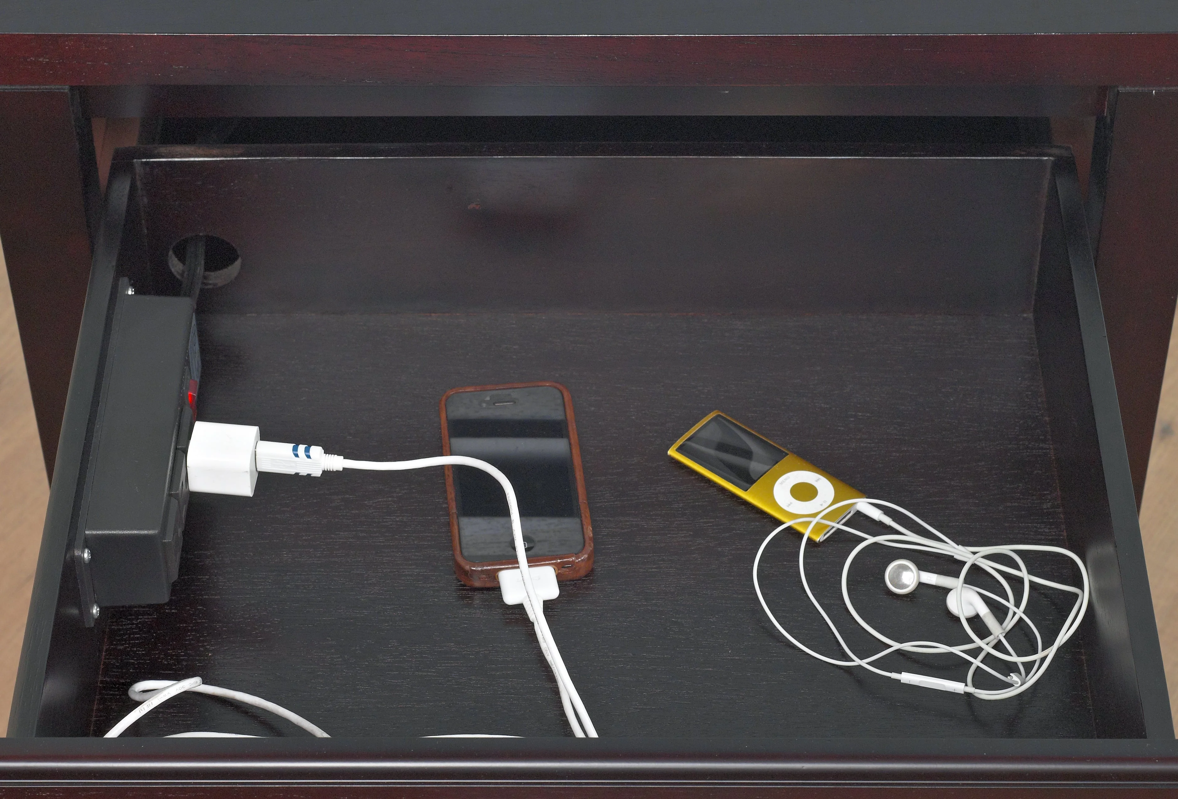 Nevis Charging Station Nightstand in Espresso - Image 2