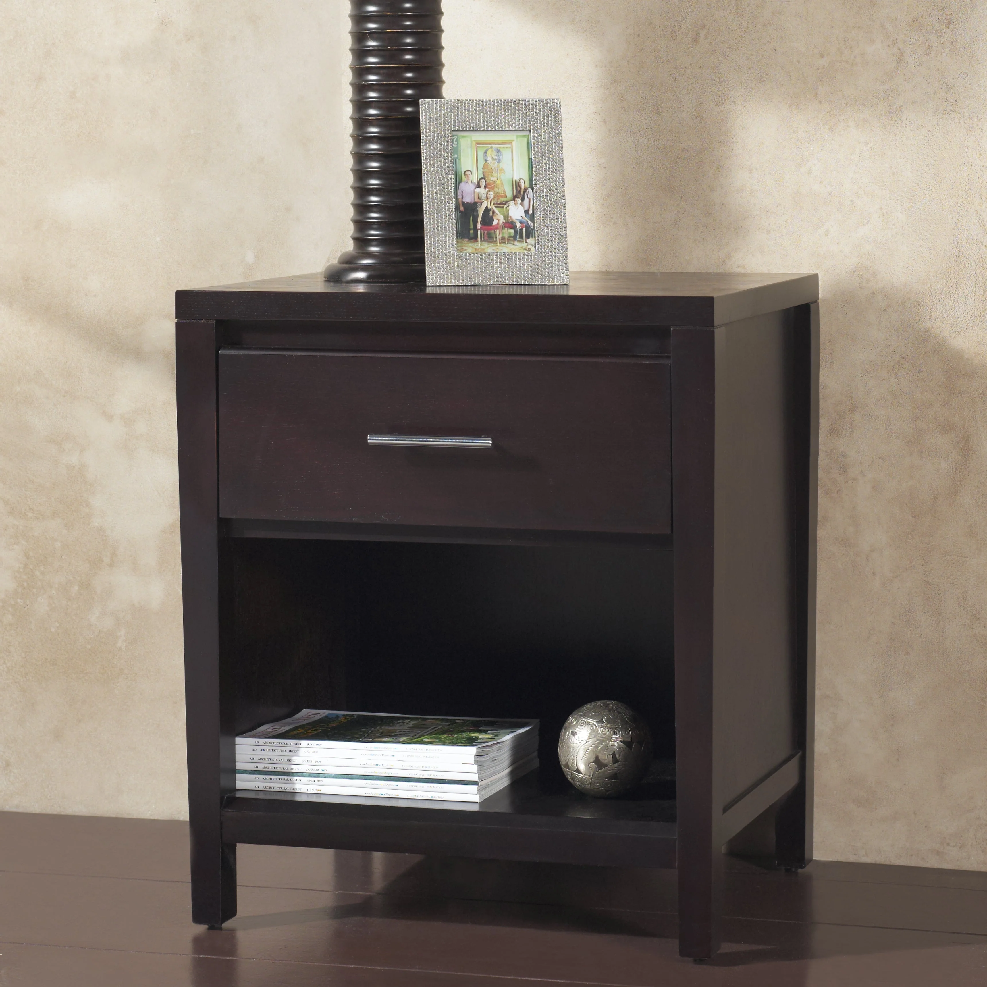 Nevis Charging Station Nightstand in Espresso - Image 4