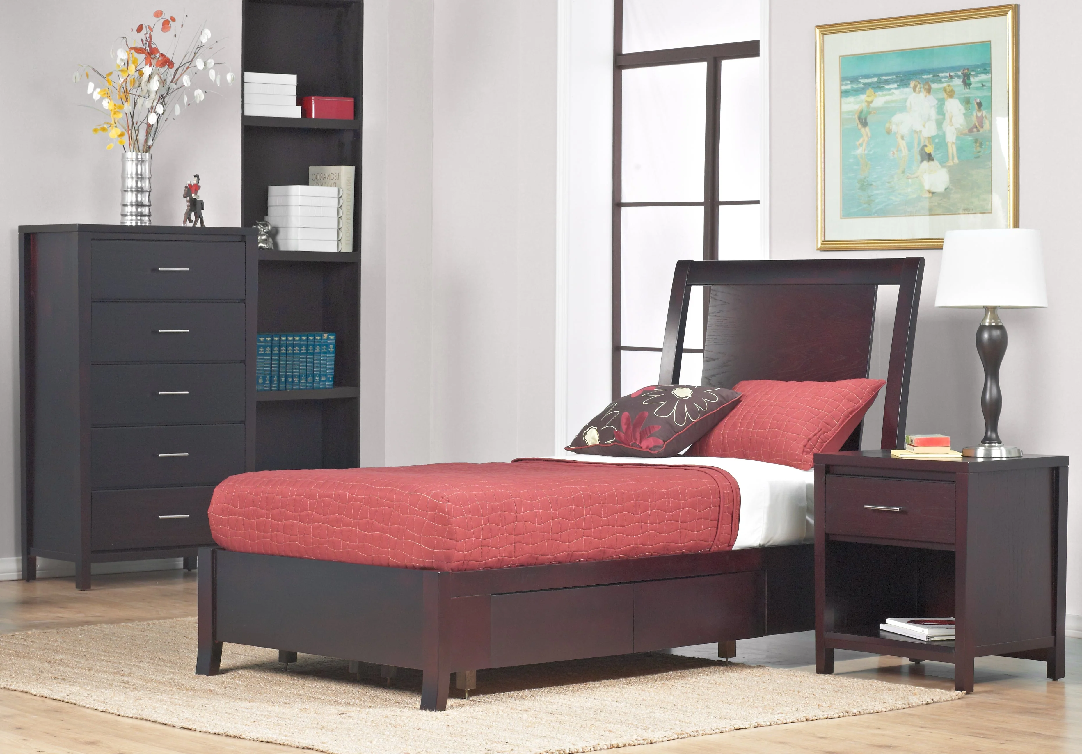 Nevis Full Low Profile Storage Bed in Espresso - Image 4