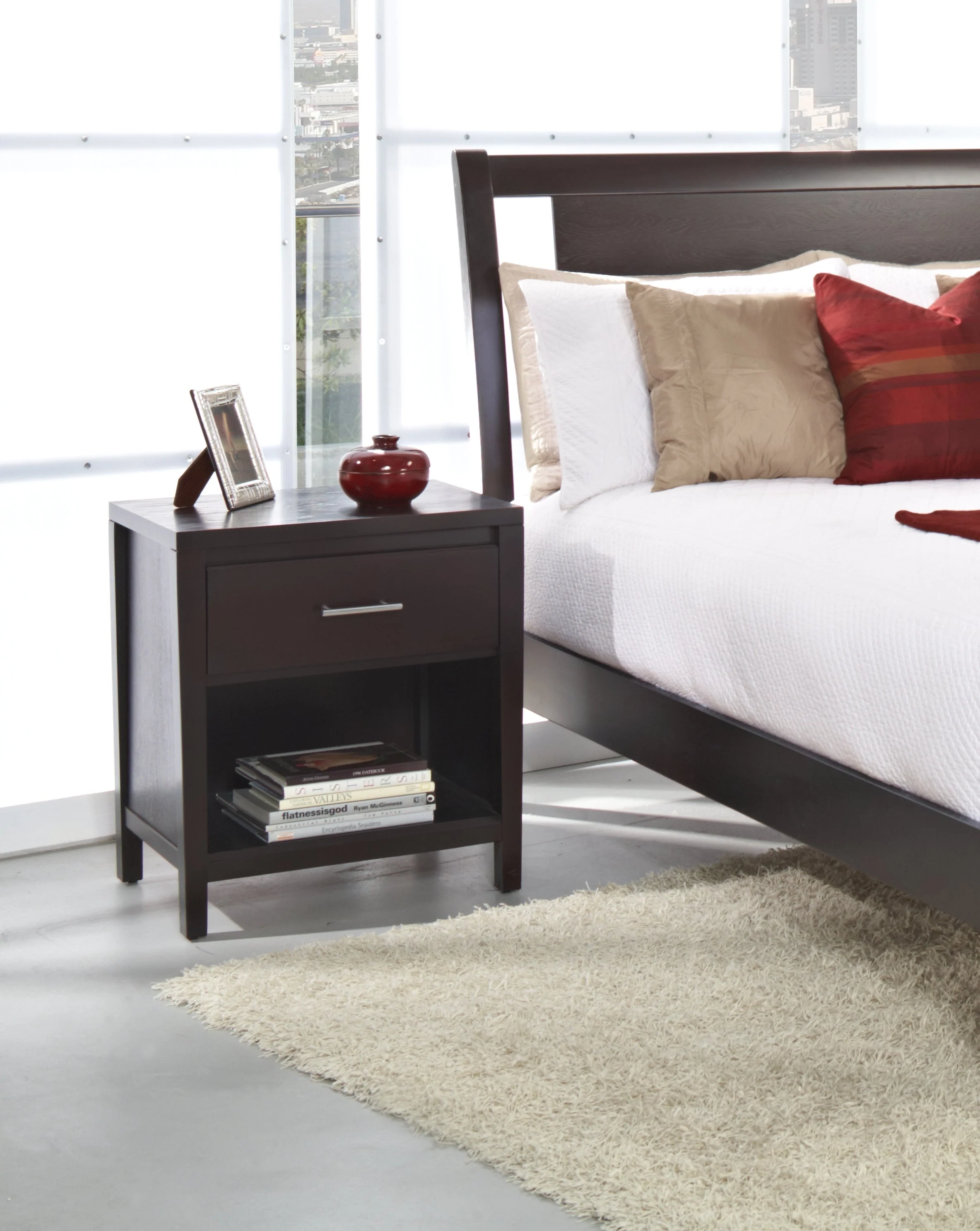 Nevis One Drawer Nightstand in Espresso - Image 10