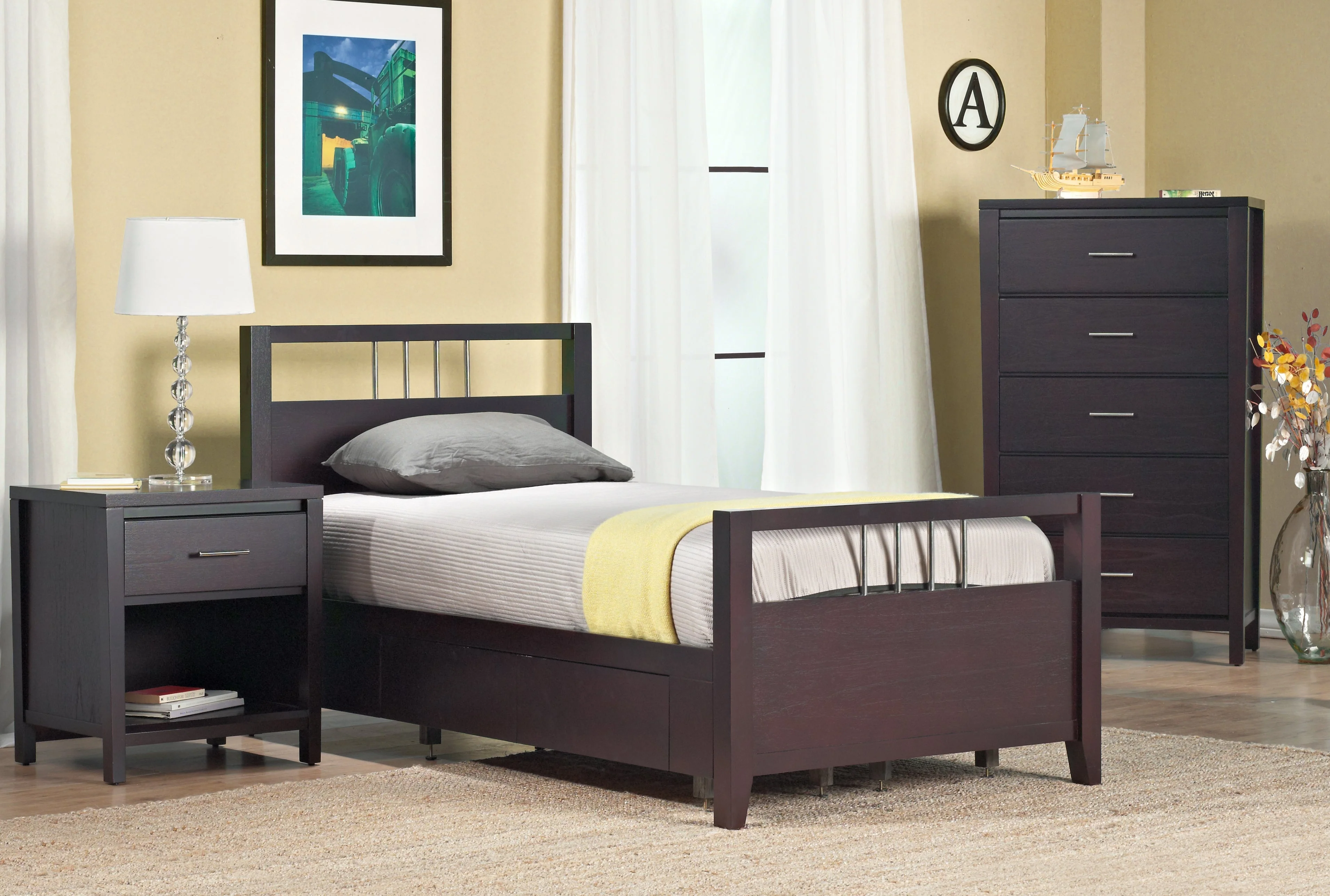 Nevis Queen Platform Storage Bed in Espresso - Image 4