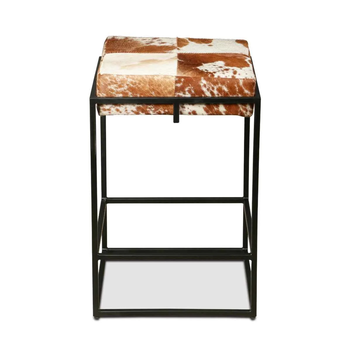 New York 17" Backless Counter Stool in Brown Cowhide - Image 7