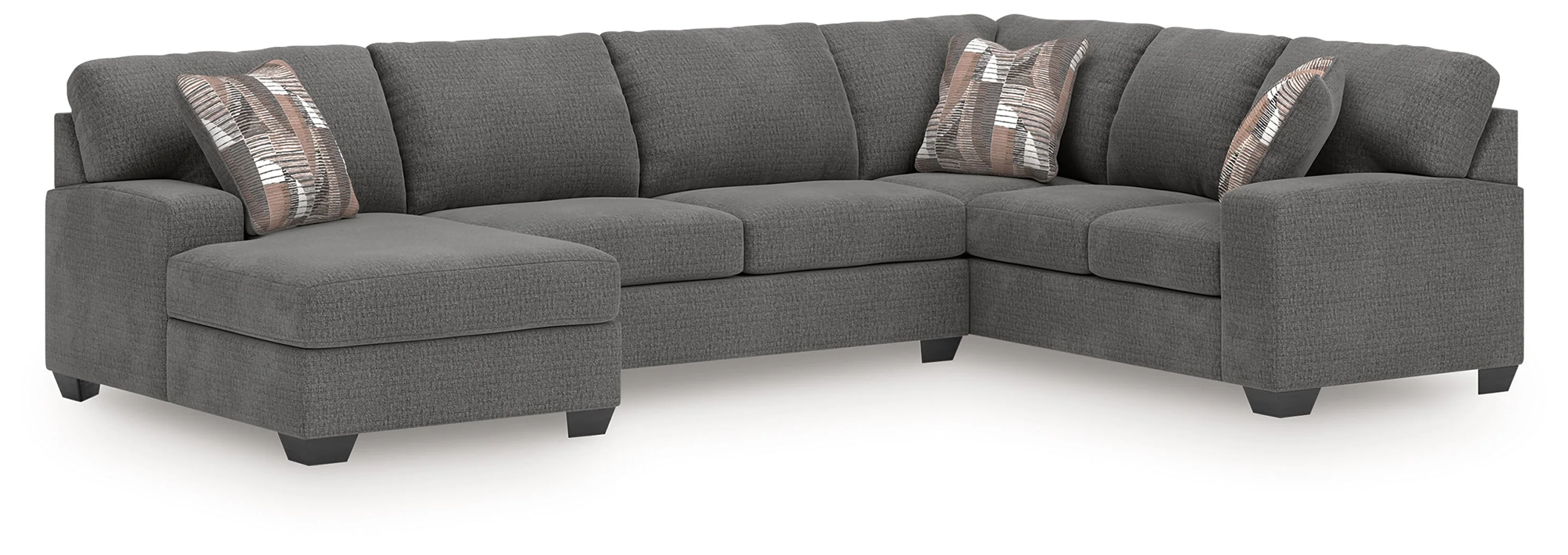 Newellen Greystone 3-Piece Left Arm Facing Sectional - Image 2
