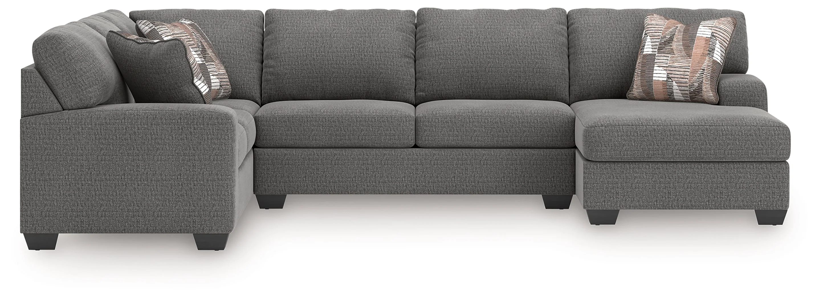 Newellen Greystone 3-Piece Right Arm Facing (RAF) Chaise Sleeper Sectional