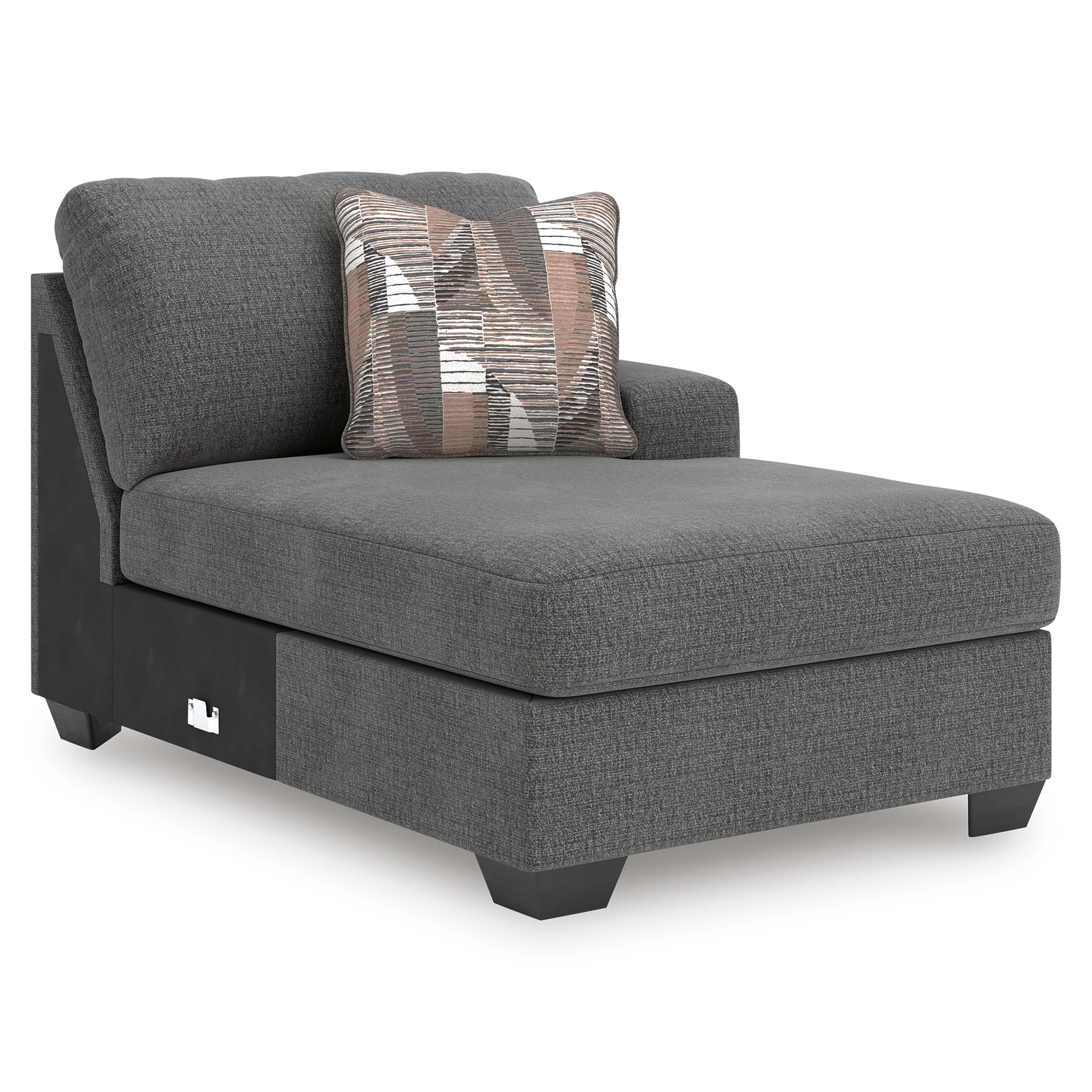 Newellen Greystone 3-Piece Right Arm Facing (RAF) Chaise Sleeper Sectional - Image 4