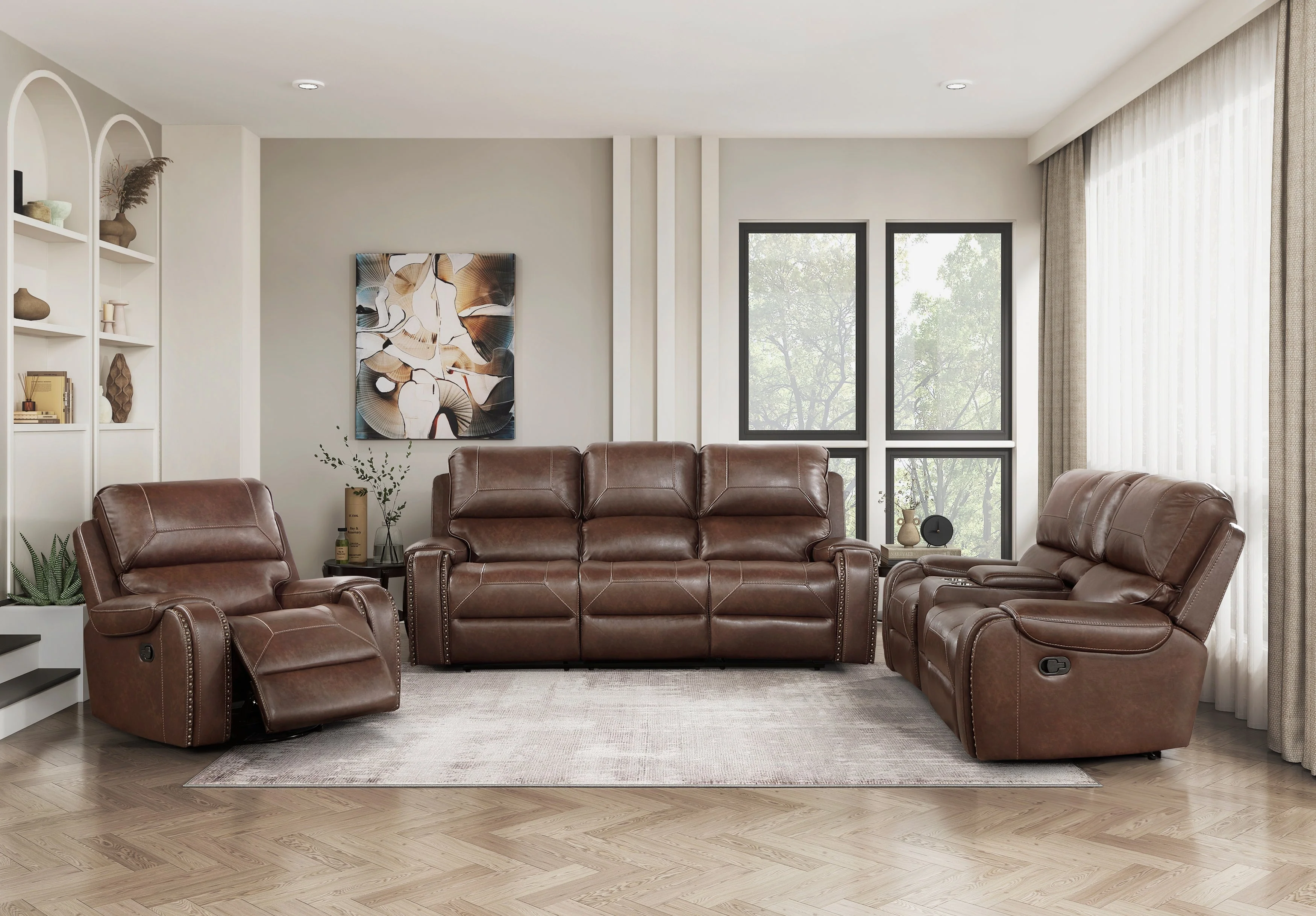 Newnan Brown Swivel Glider Reclining Chair - Image 2