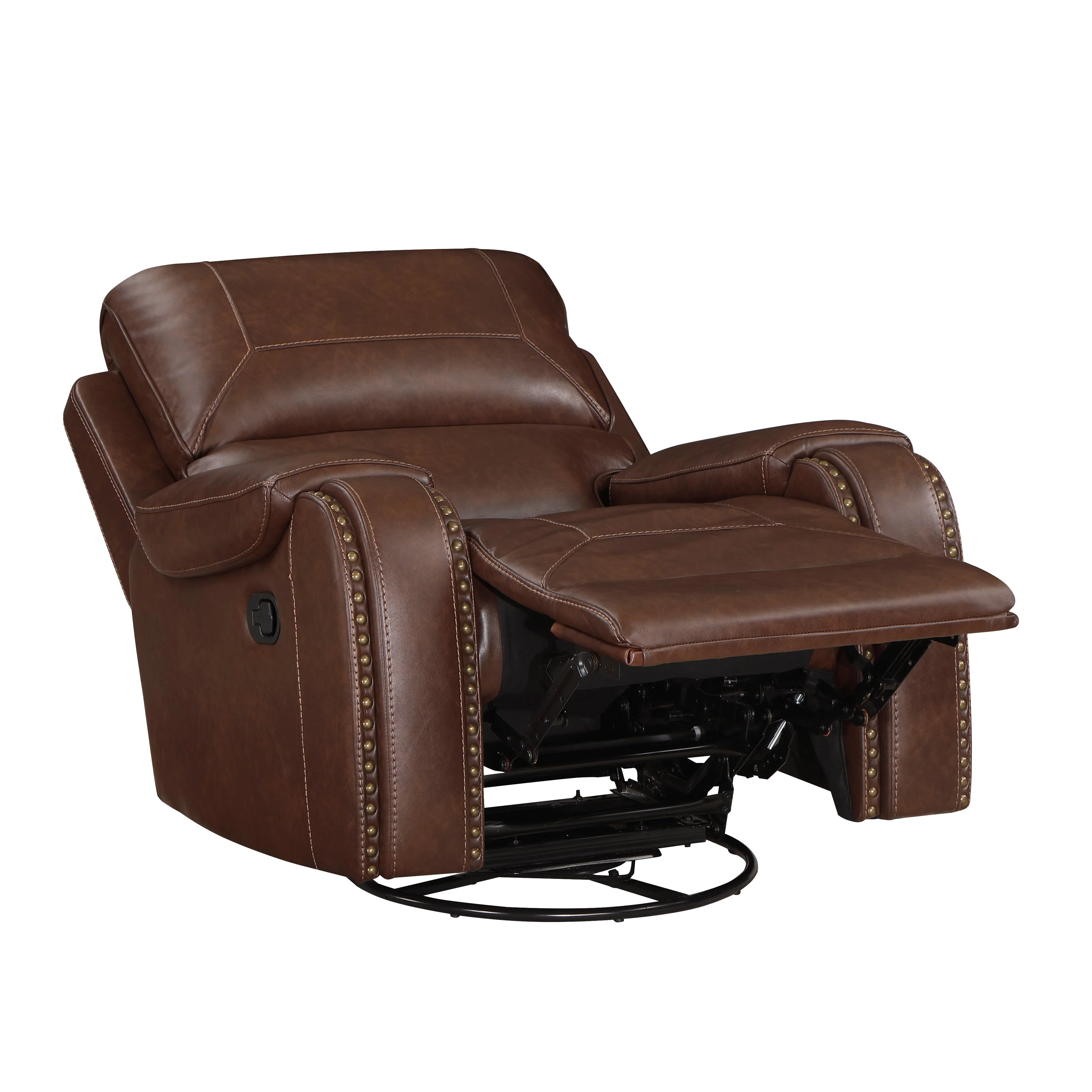 Newnan Brown Swivel Glider Reclining Chair - Image 6