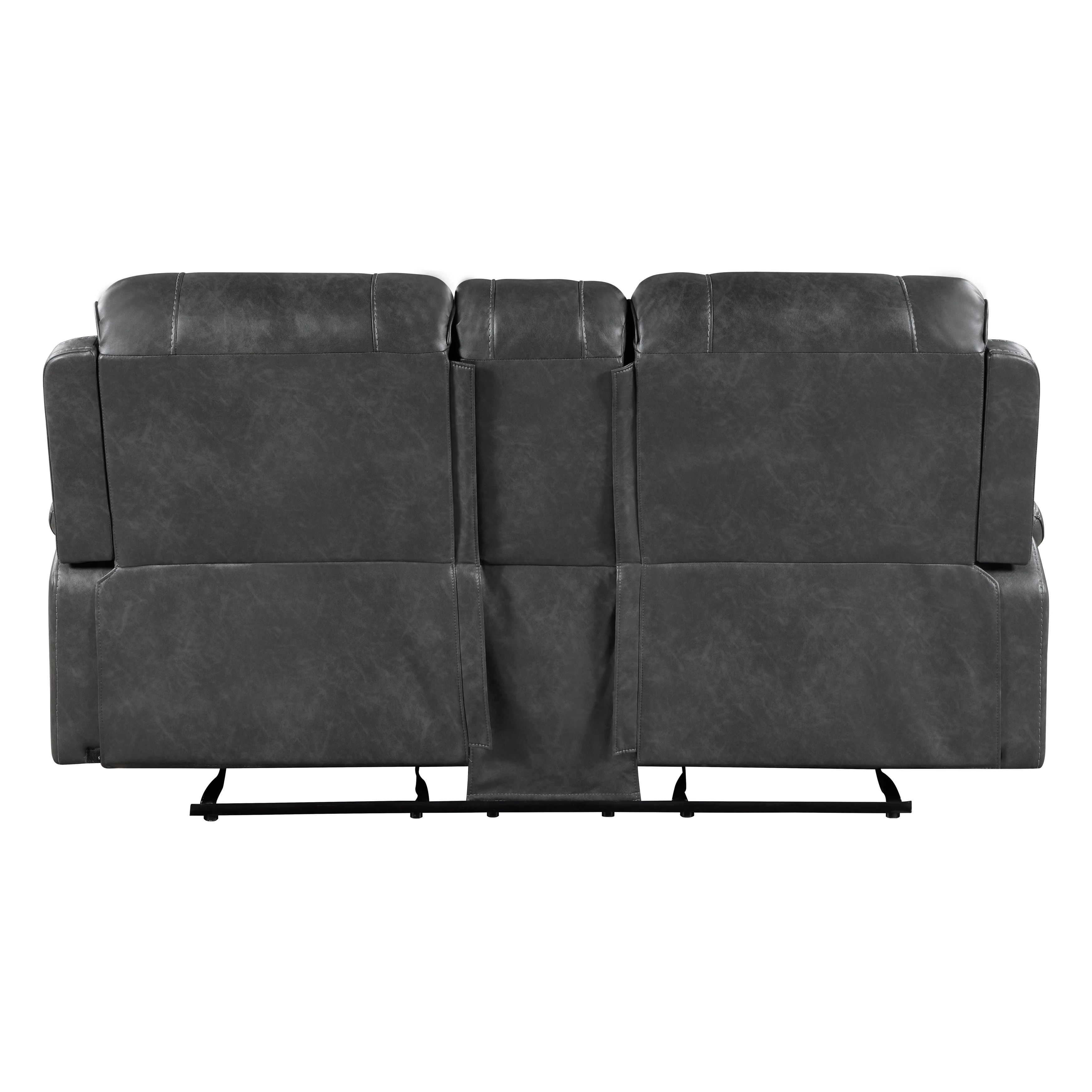 Newnan Gray Double Glider Reclining Loveseat with Center Console - Image 3