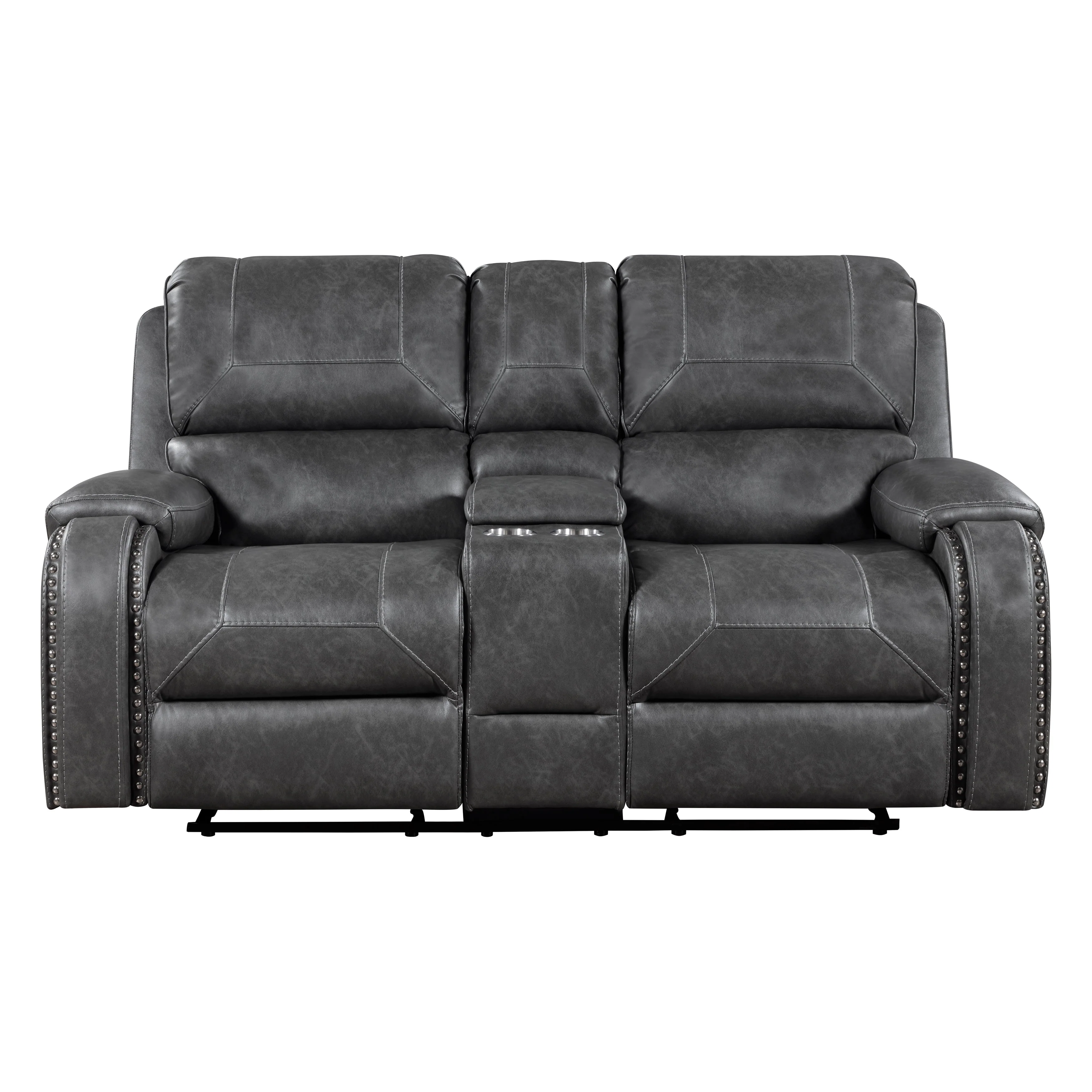 Newnan Gray Double Reclining Living Room Set - Image 9