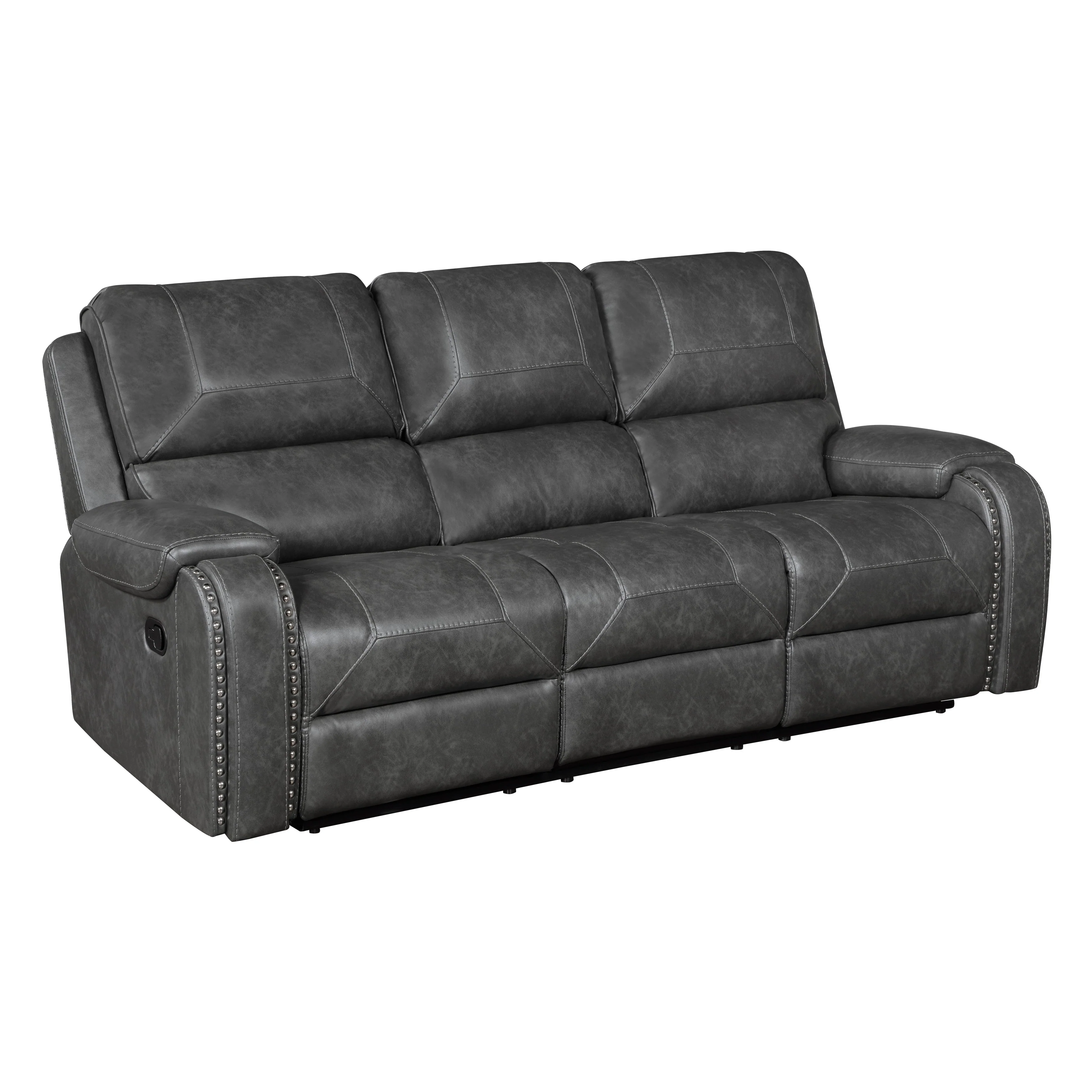 Newnan Gray Double Reclining Sofa