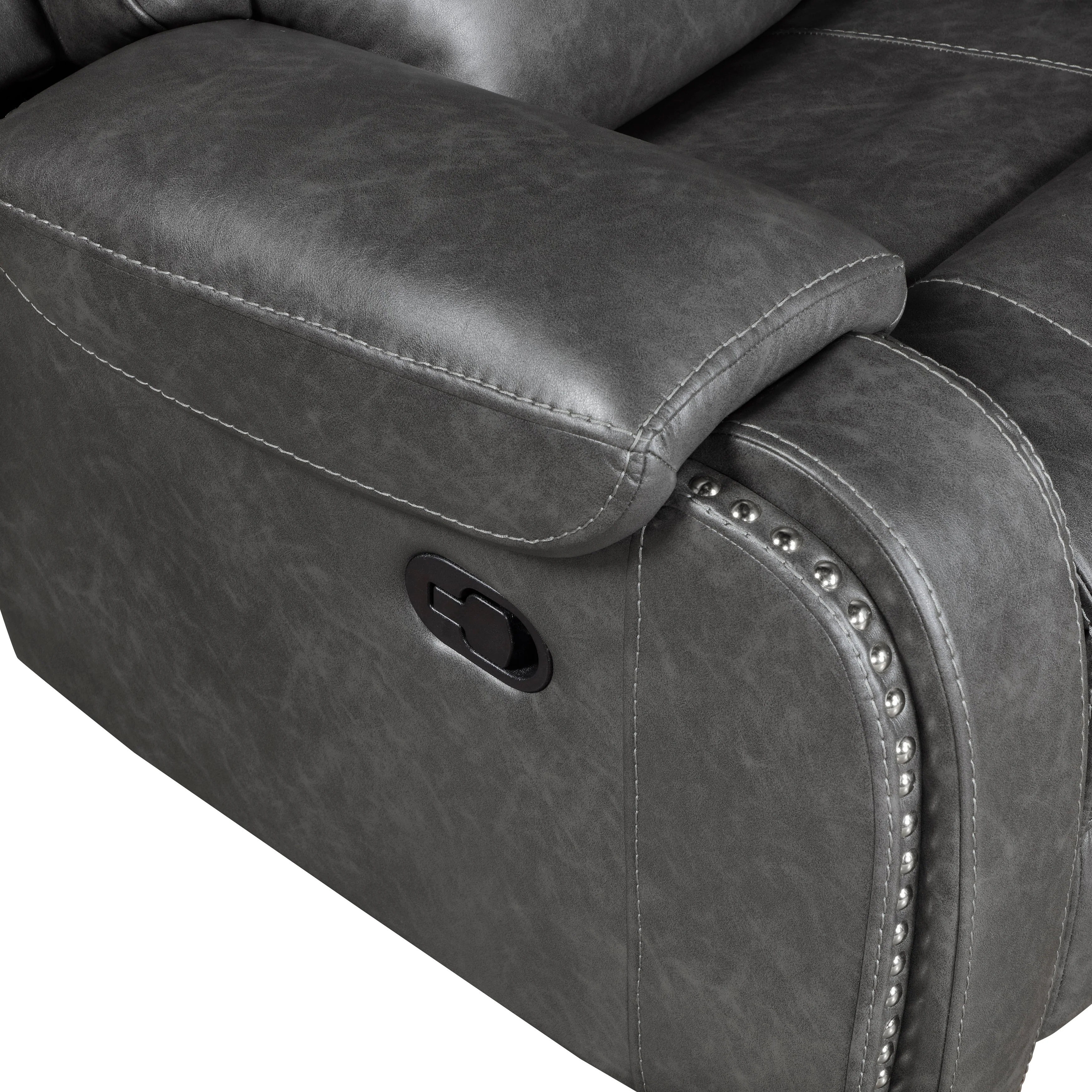 Newnan Gray Double Reclining Sofa - Image 7