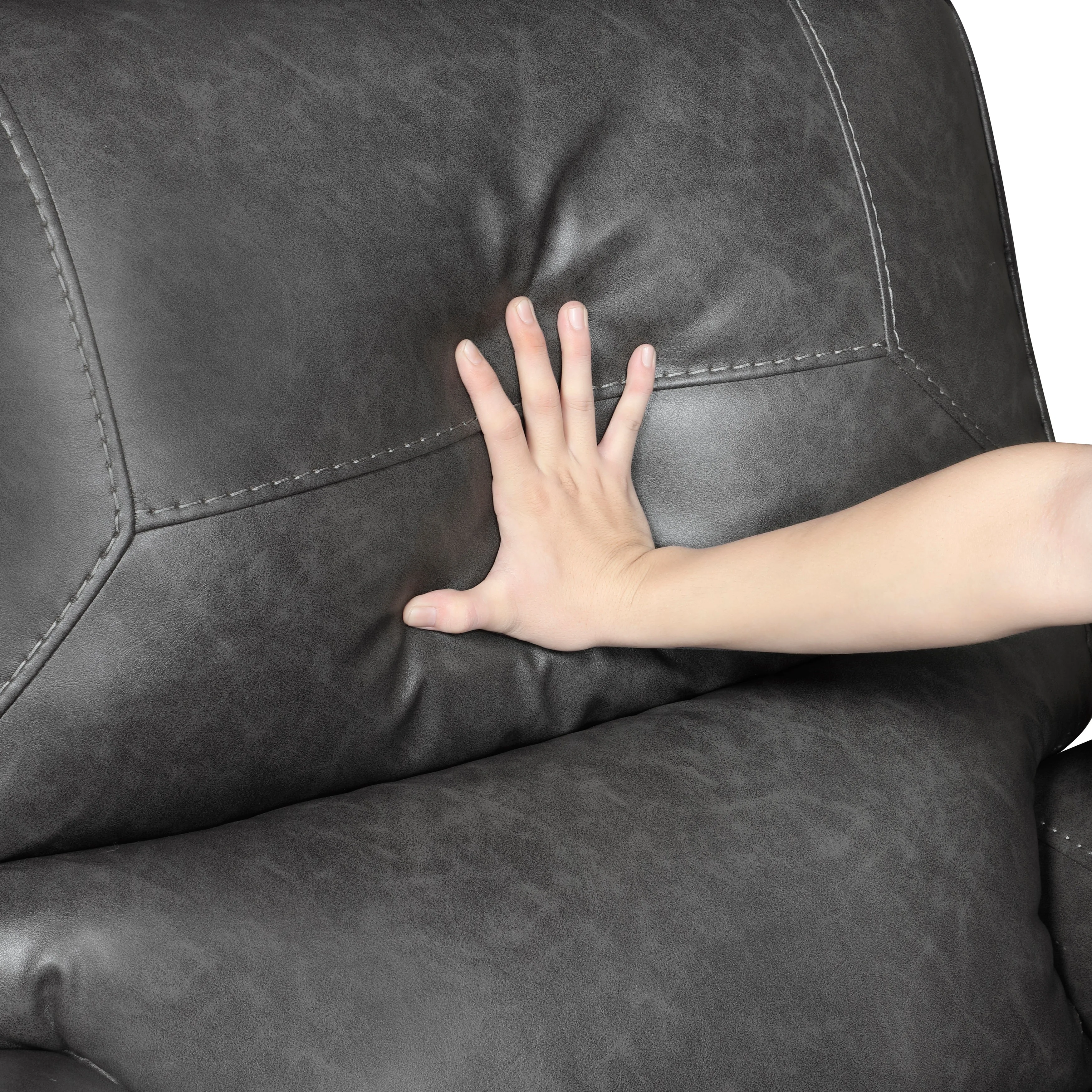 Newnan Gray Double Reclining Sofa - Image 9