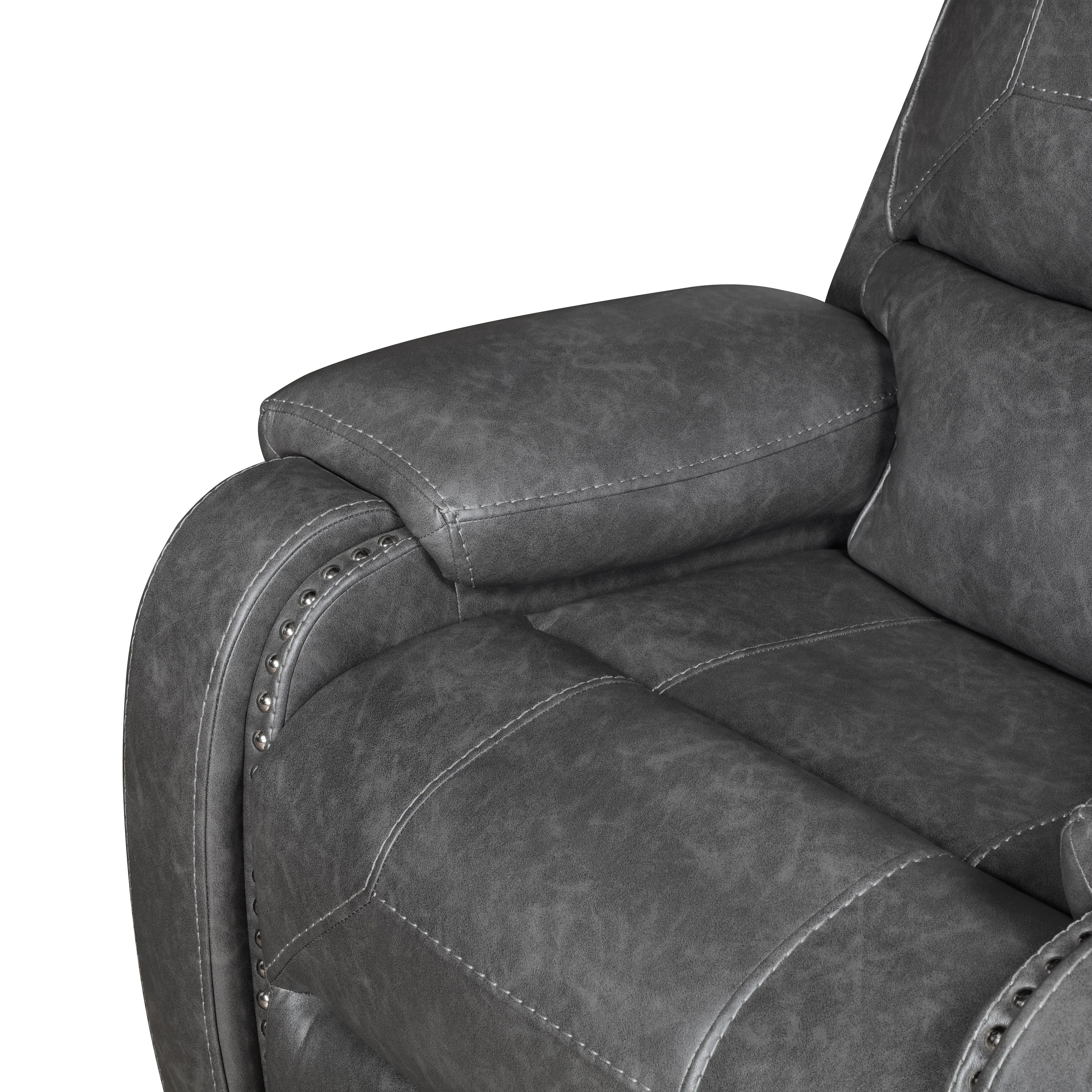 Newnan Gray Swivel Glider Reclining Chair - Image 11