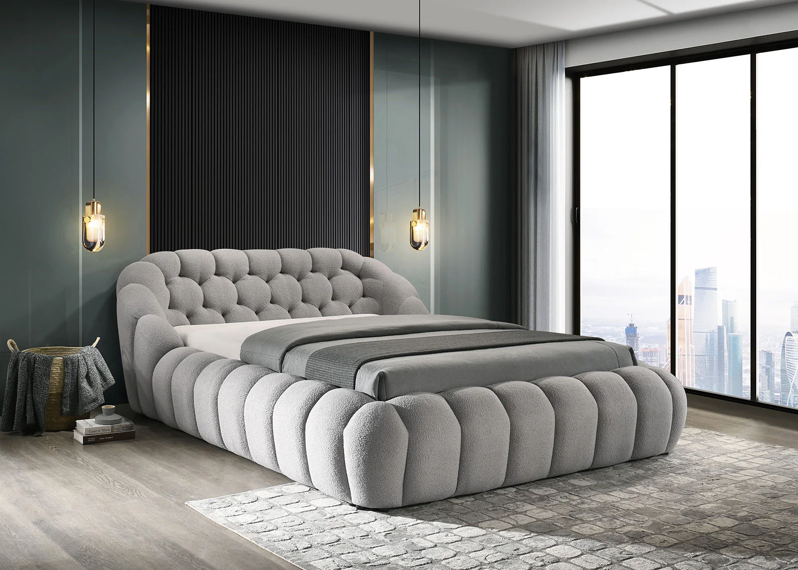 Newquay Gray King Bed - Image 3