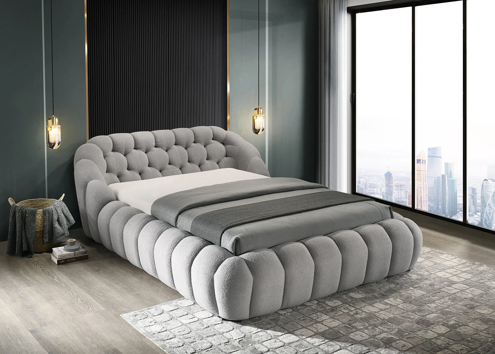 Newquay Gray Queen Bed - Image 3