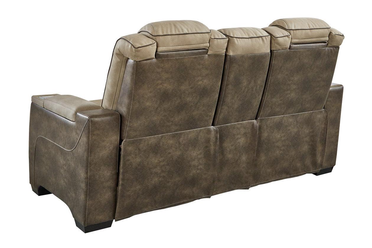 Next-Gen DuraPella Sand Dual Power Reclining Loveseat with Console - Image 4