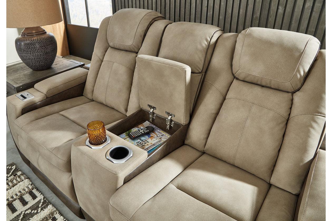 Next-Gen DuraPella Sand Dual Power Reclining Loveseat with Console - Image 5