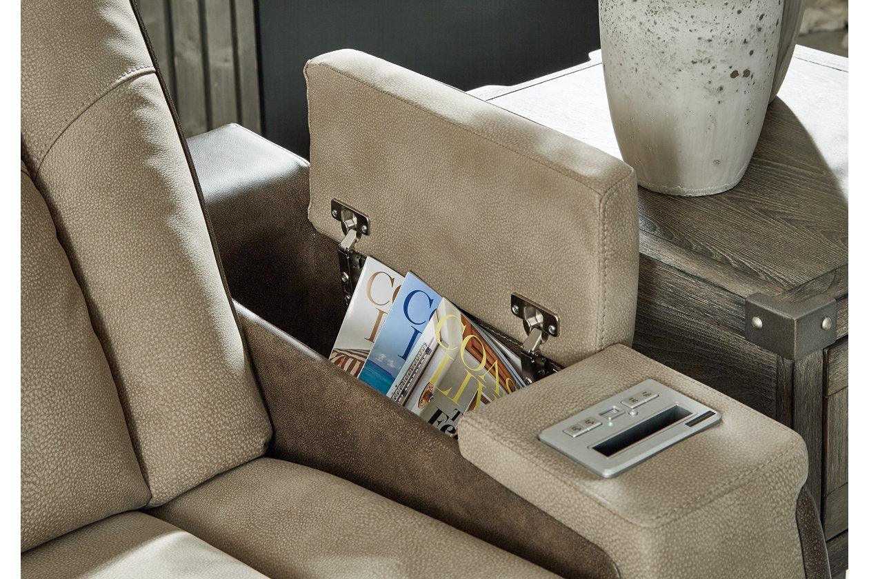 Next-Gen DuraPella Sand Dual Power Reclining Loveseat with Console - Image 9