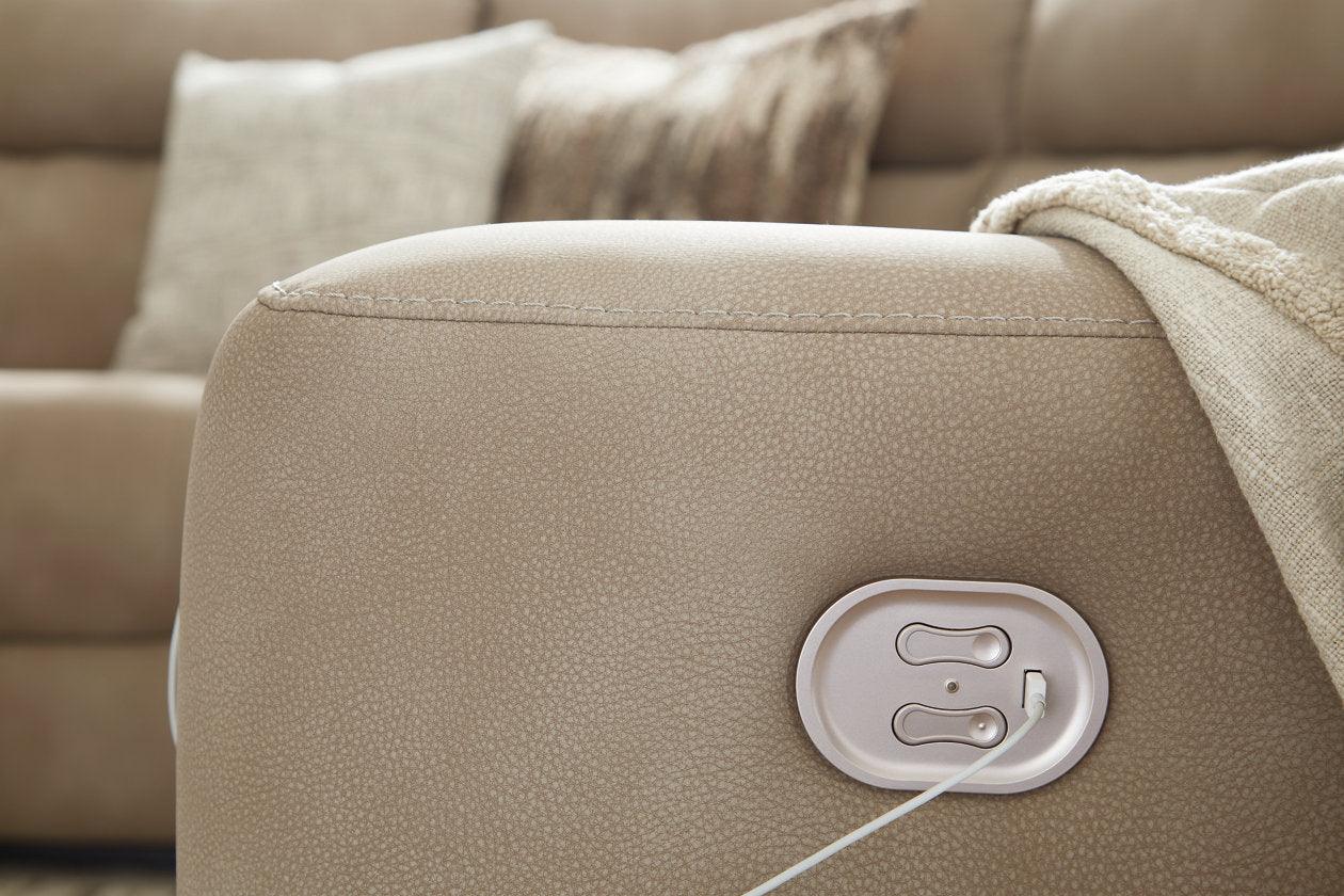 Next-Gen DuraPella Sand Performance Fabric 3-Piece Dual Power Reclining Modular Sofa - Image 3