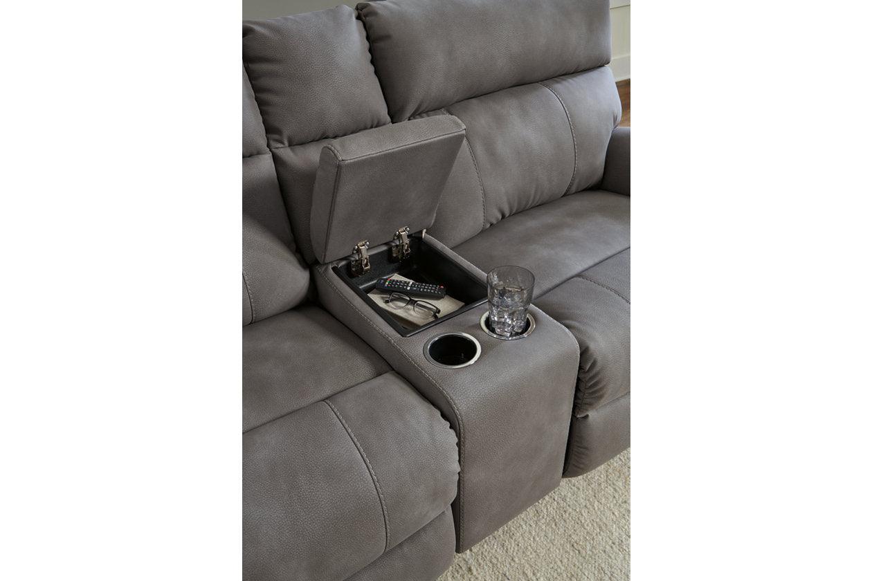 Next-Gen DuraPella Slate 3-Piece Power Reclining Sectional Loveseat with Console - Image 5