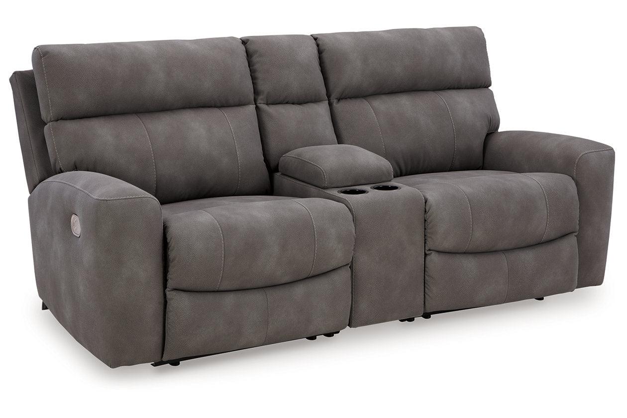 Next-Gen DuraPella Slate 3-Piece Power Reclining Sectional Loveseat with Console - Image 8
