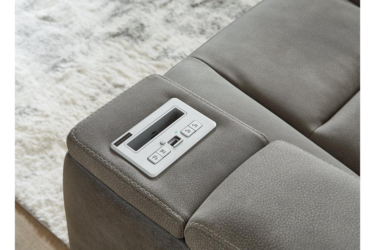 Next-Gen DuraPella Slate Dual Power Reclining Loveseat with Console - Image 11
