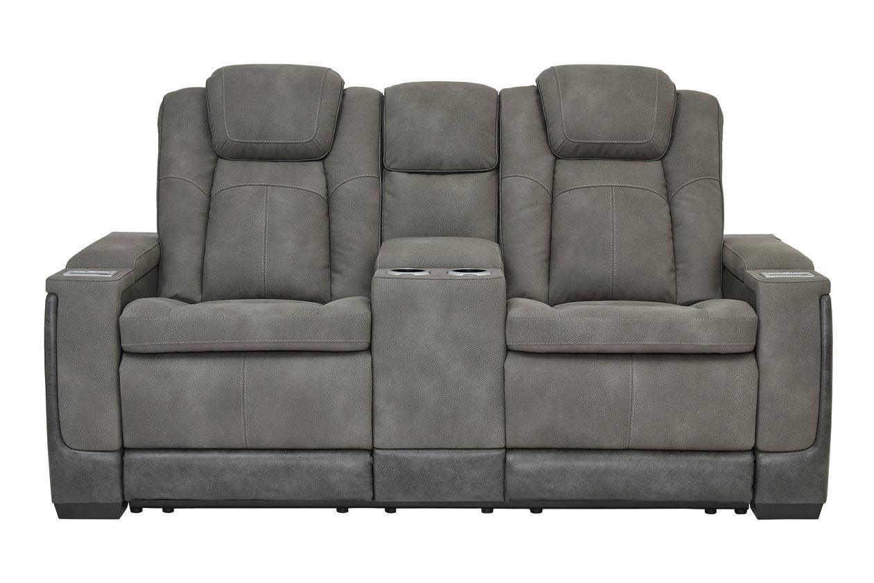 Next-Gen DuraPella Slate Dual Power Reclining Loveseat with Console - Image 3