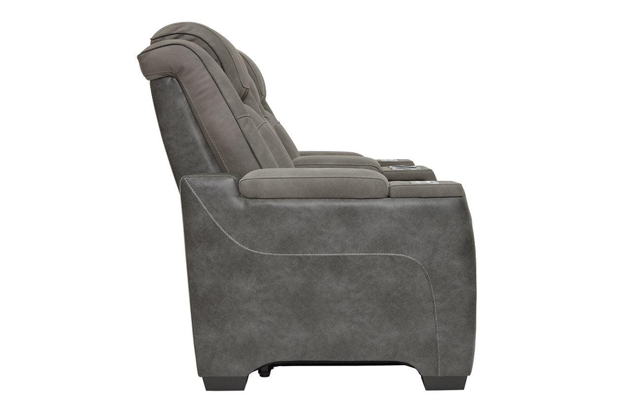 Next-Gen DuraPella Slate Dual Power Reclining Loveseat with Console - Image 4