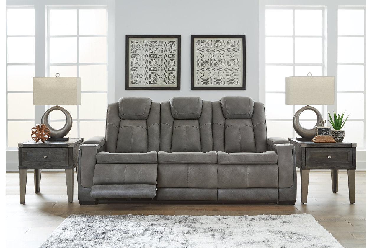 Next-Gen DuraPella Slate Fabric Dual Power Reclining Sofa