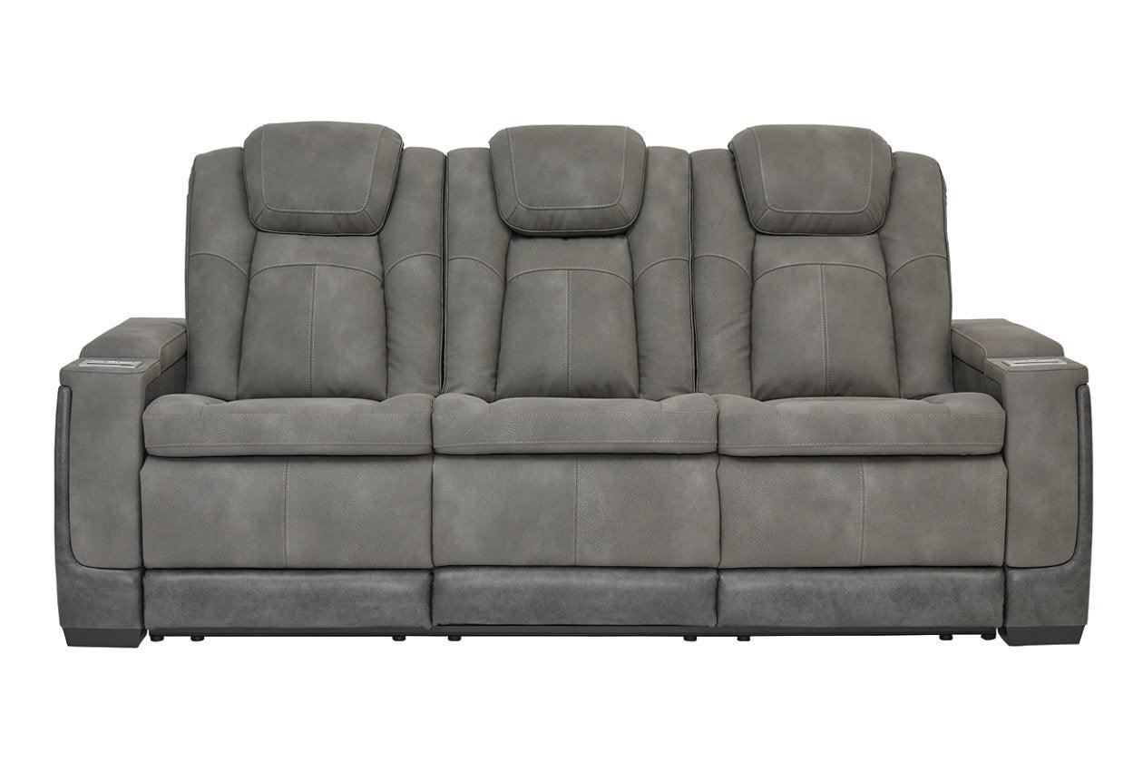 Next-Gen DuraPella Slate Fabric Dual Power Reclining Sofa - Image 3