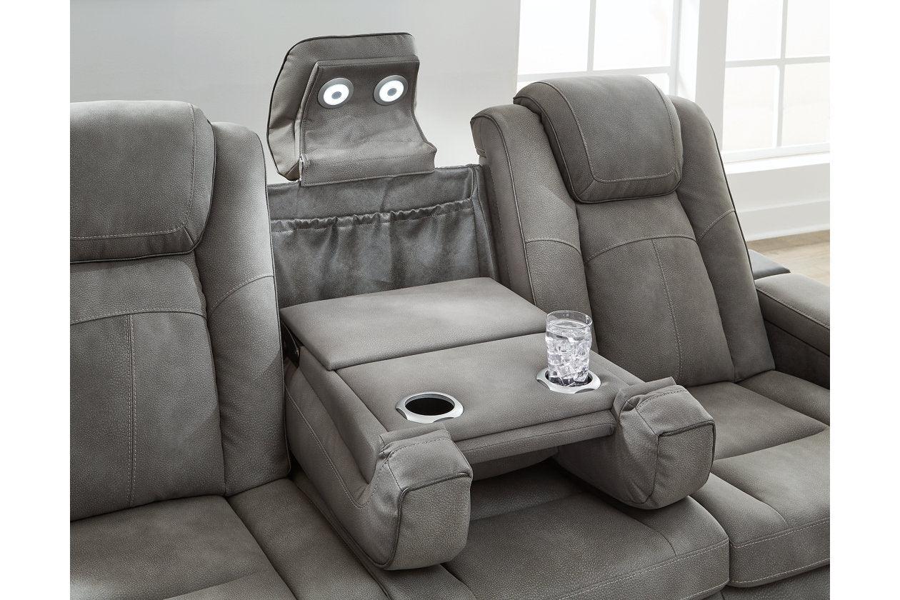 Next-Gen DuraPella Slate Fabric Dual Power Reclining Sofa - Image 6