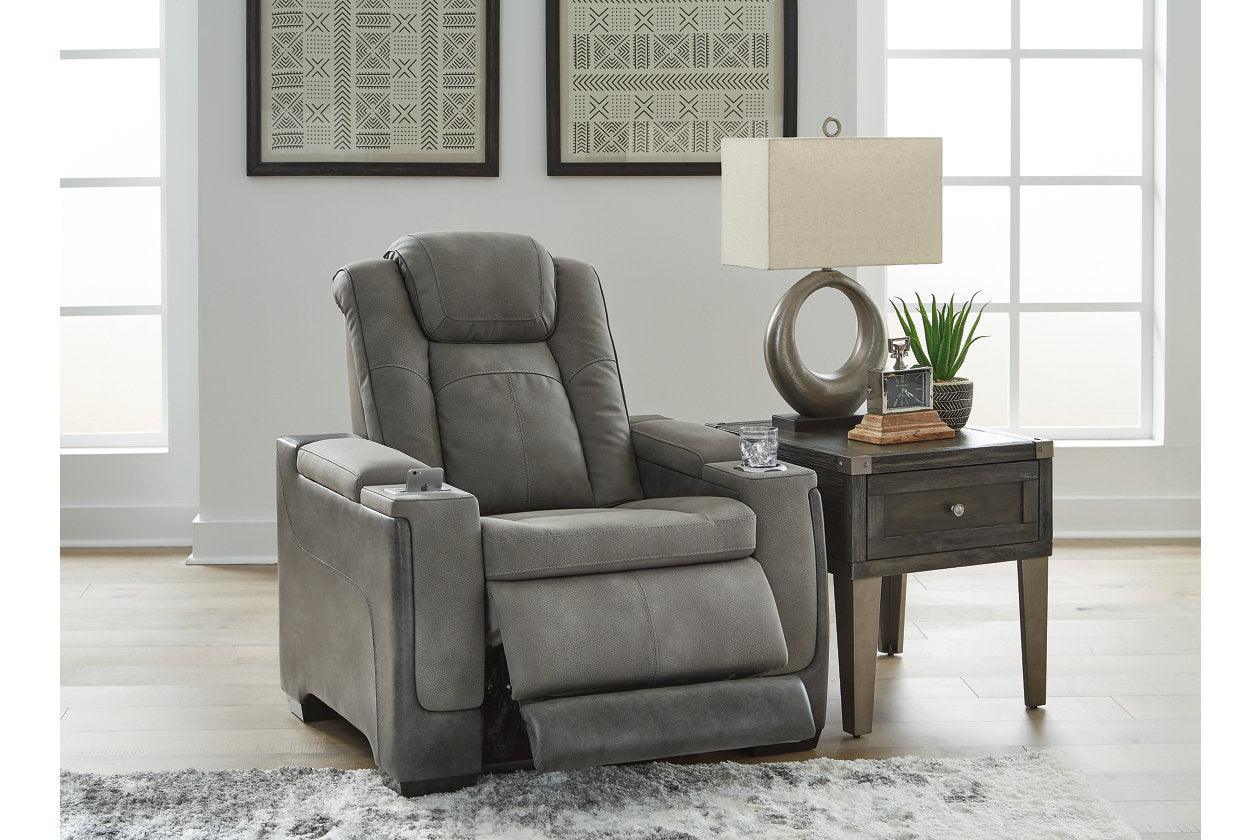 Next-Gen DuraPella Slate Performance Fabric Dual Power Recliner /ADJ Headrest