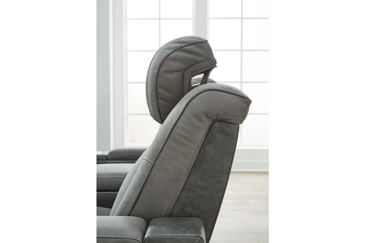 Next-Gen DuraPella Slate Performance Fabric Dual Power Recliner /ADJ Headrest - Image 8