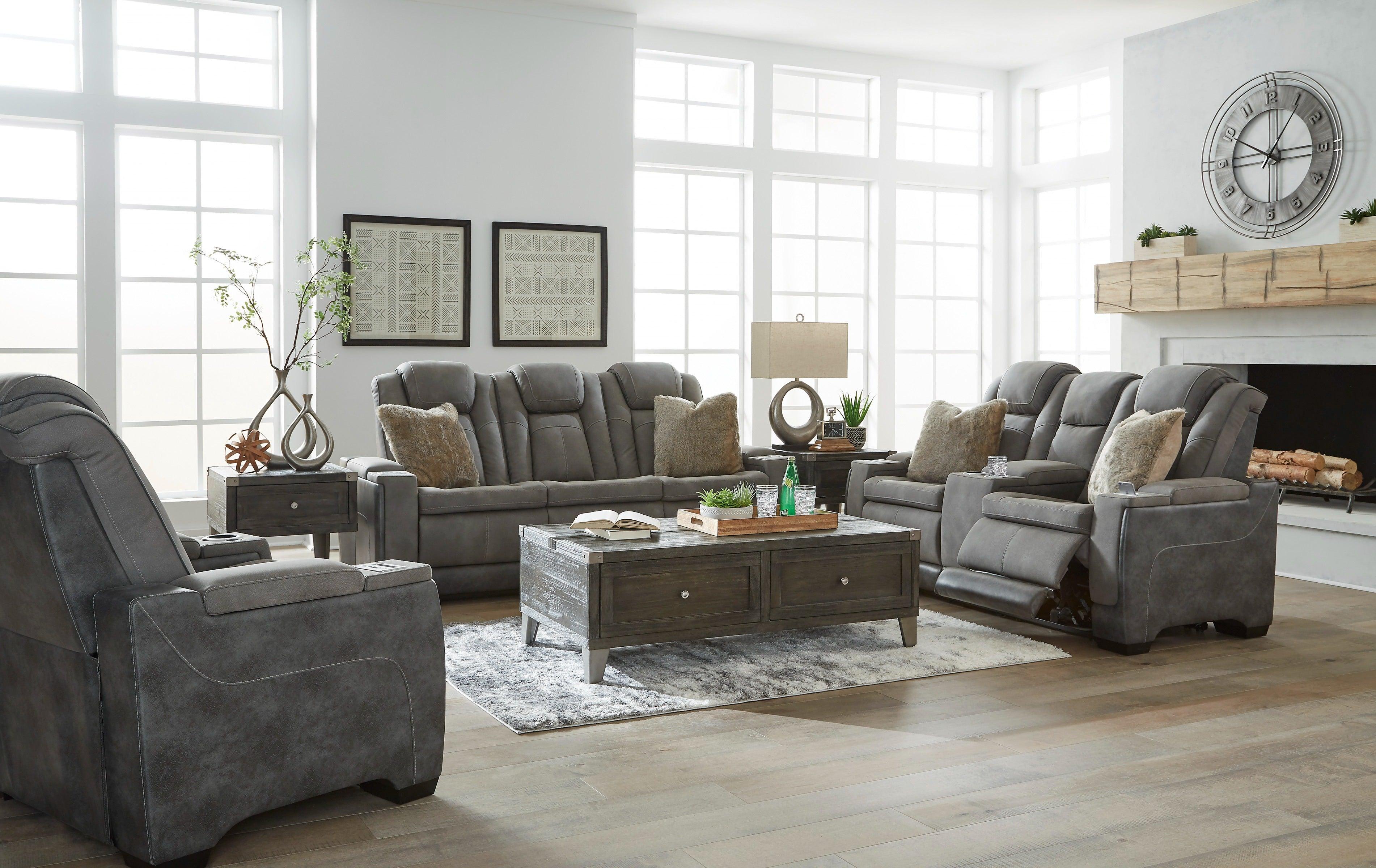 Next-Gen Durapella Slate Dual Power Reclining Living Room Set