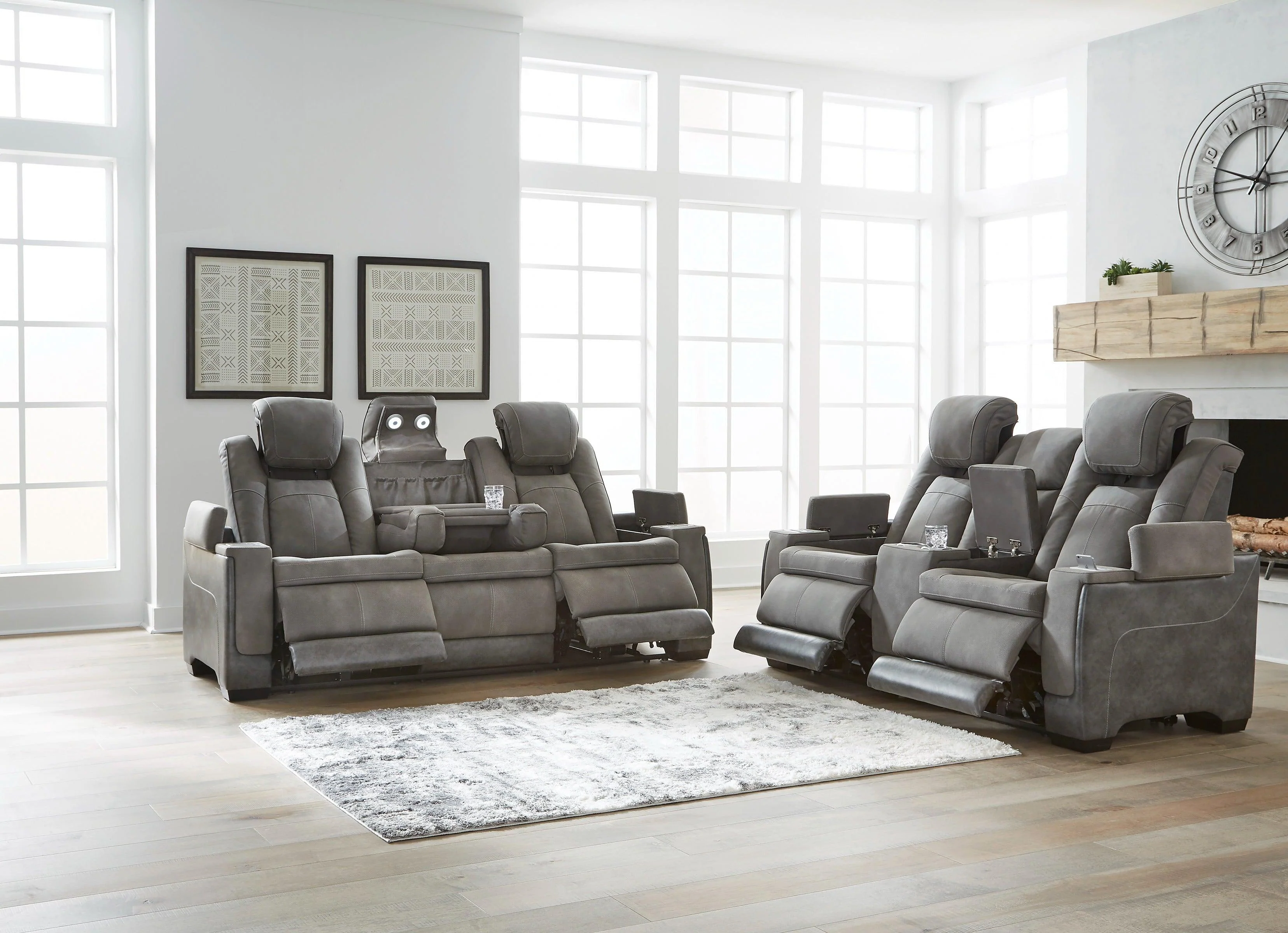 Next-Gen Durapella Slate Dual Power Reclining Living Room Set - Image 4