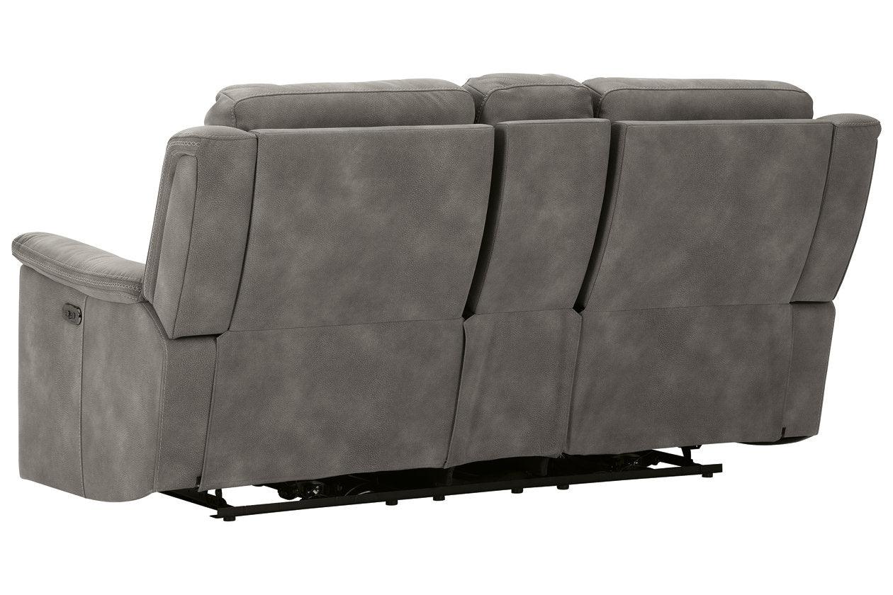 Next-Gen DuraPella Slate Dual Power Reclining Loveseat with Console - Image 6