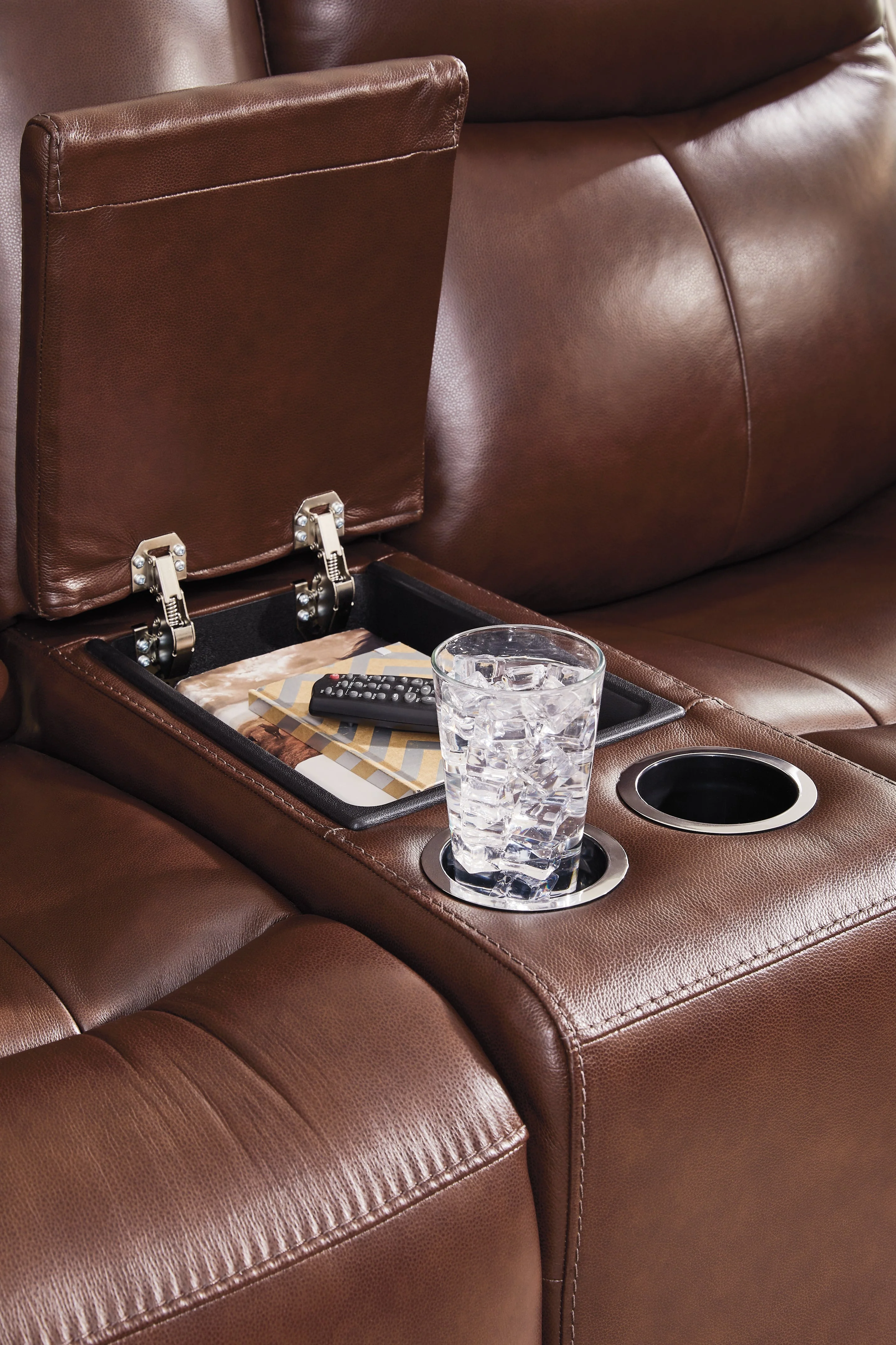 Next Move Mahogany Power Reclining Sofa and Loveseat - Image 5