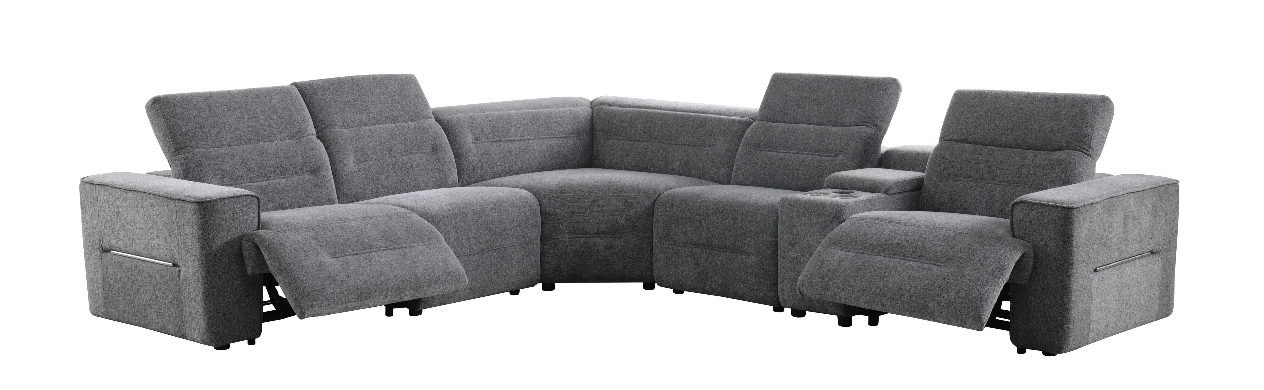 Nexus Dark Grey Fabric Power Reclining Sectional - Image 2